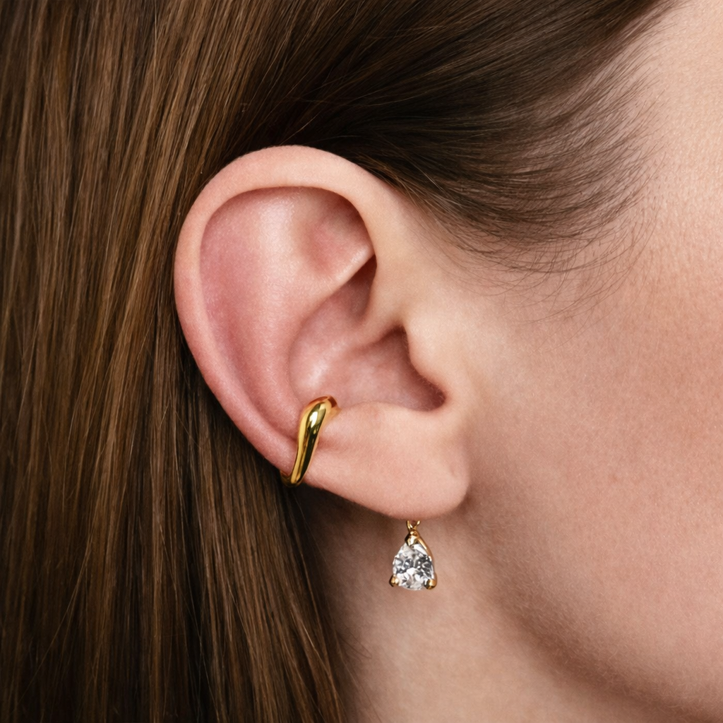 Nano Crystal Drop Ear Cuff