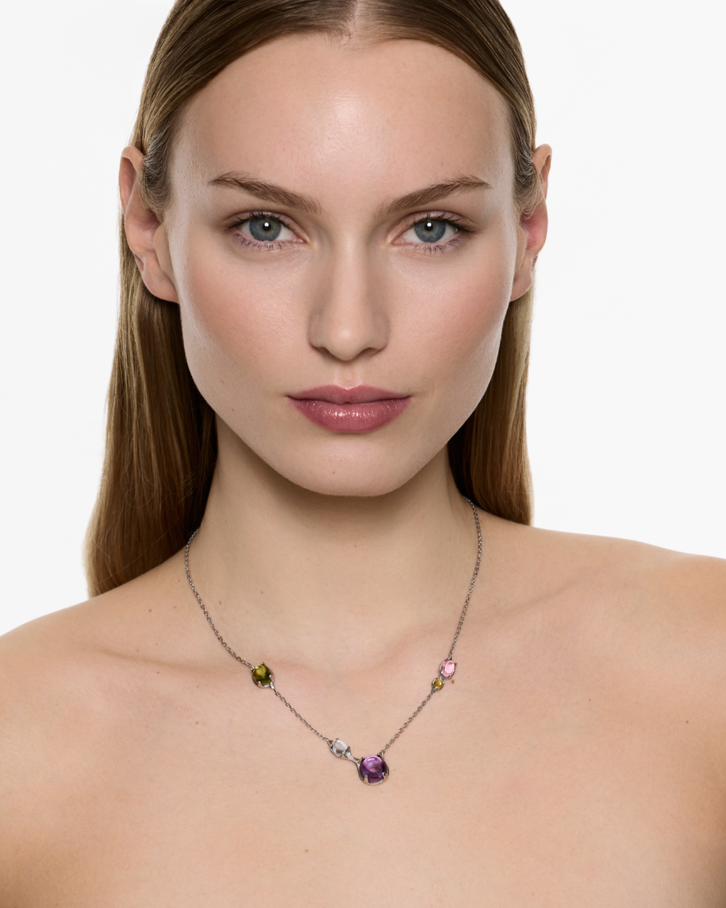 Droplet Necklace Tropical - Rhodium Vermeil