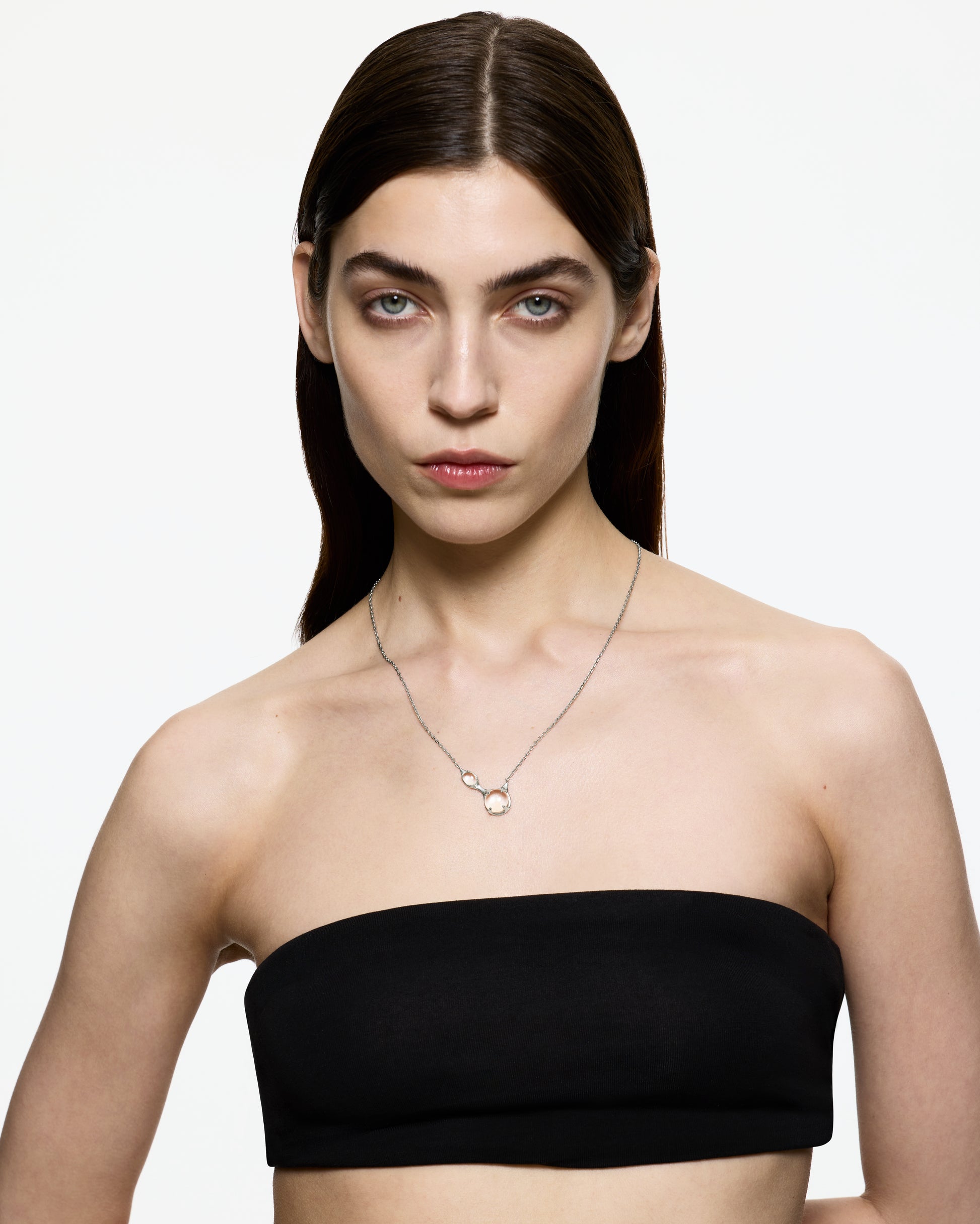 Drip Necklace – Rhodium Vermeil
