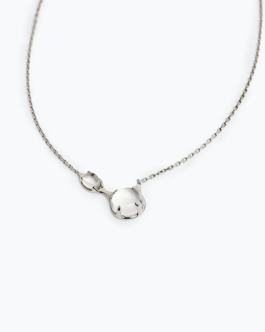 Drip Necklace – Rhodium Vermeil