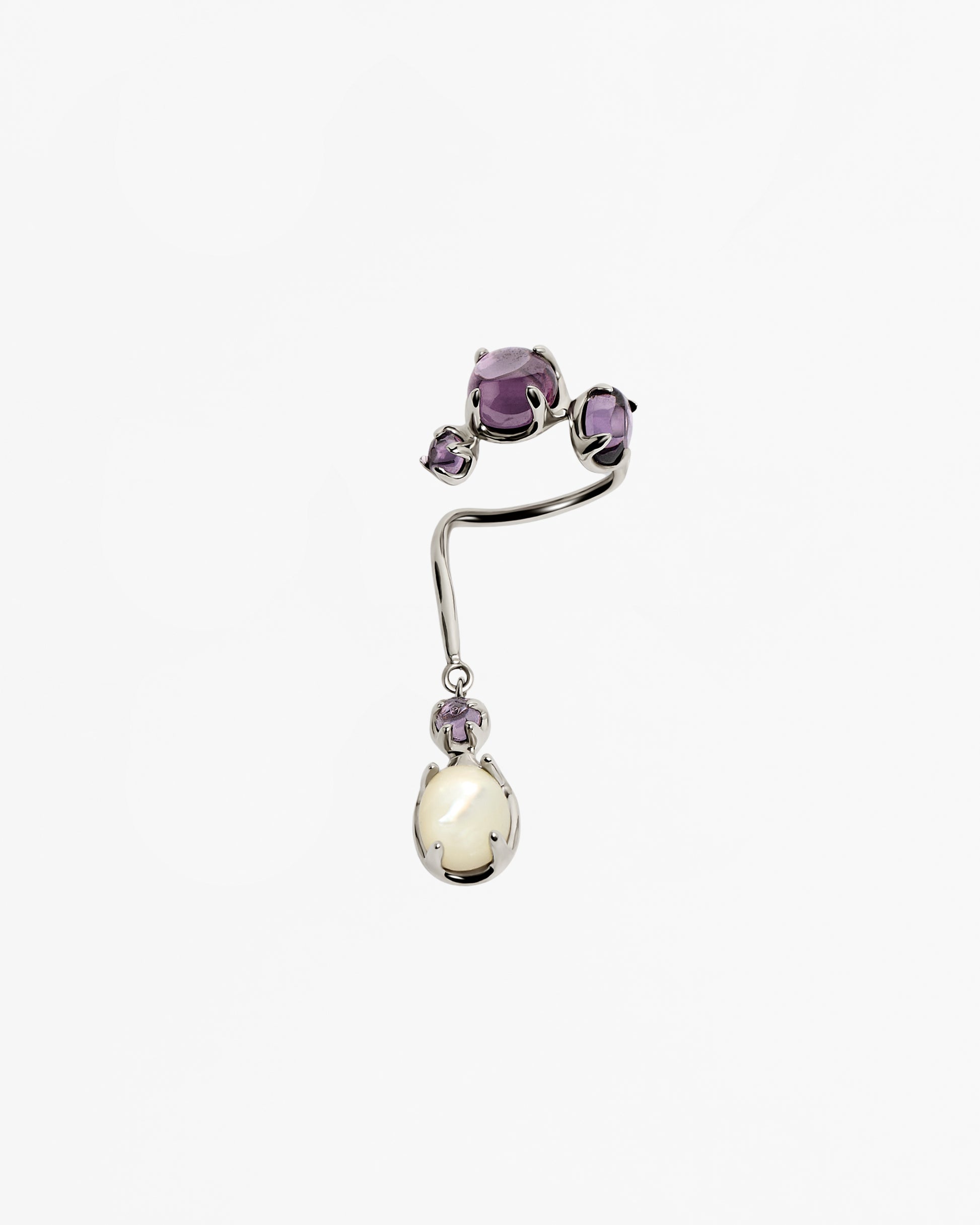 Drip Punk Ear Cuff - Rhodium Vermeil