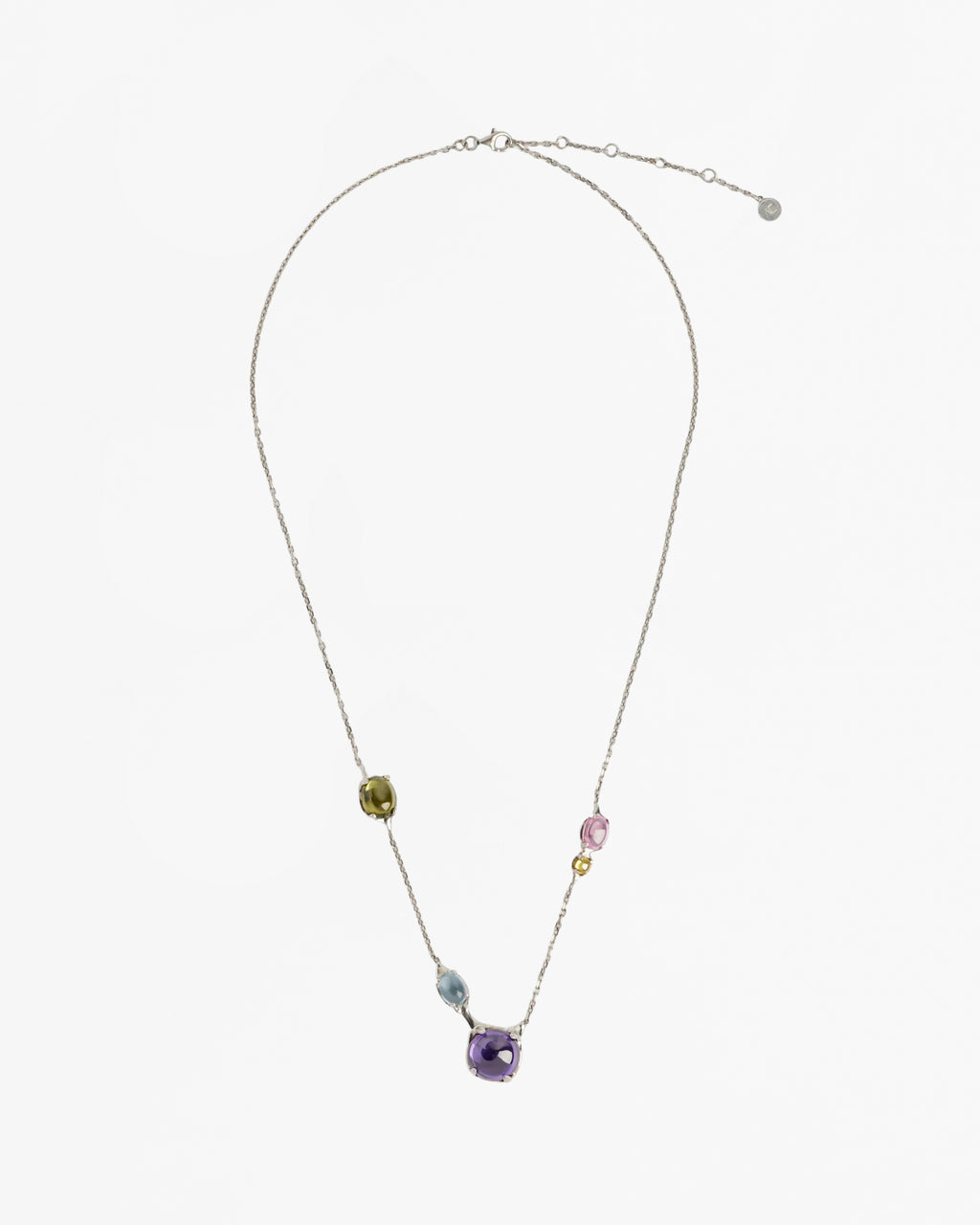 Droplet Necklace Tropical rhodium vermeil cabochon crystal necklace