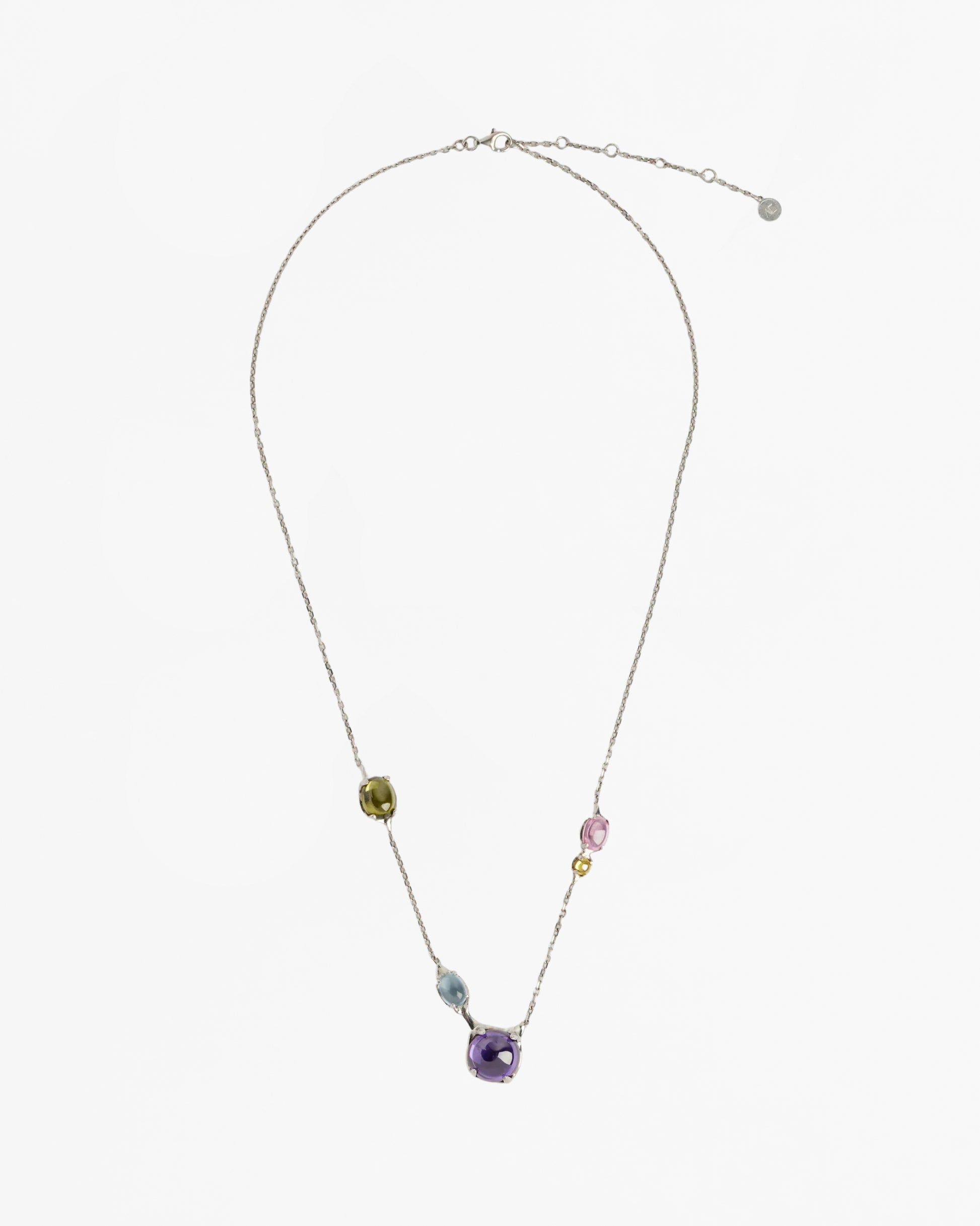 Droplet Necklace Tropical rhodium vermeil cabochon crystal necklace