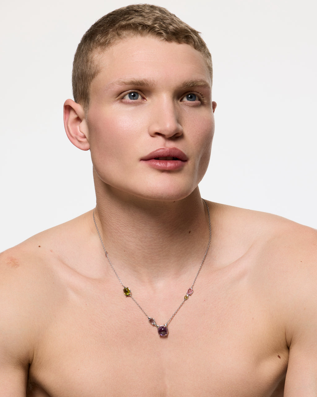 Droplet Necklace Tropical worn model delicate statement necklace