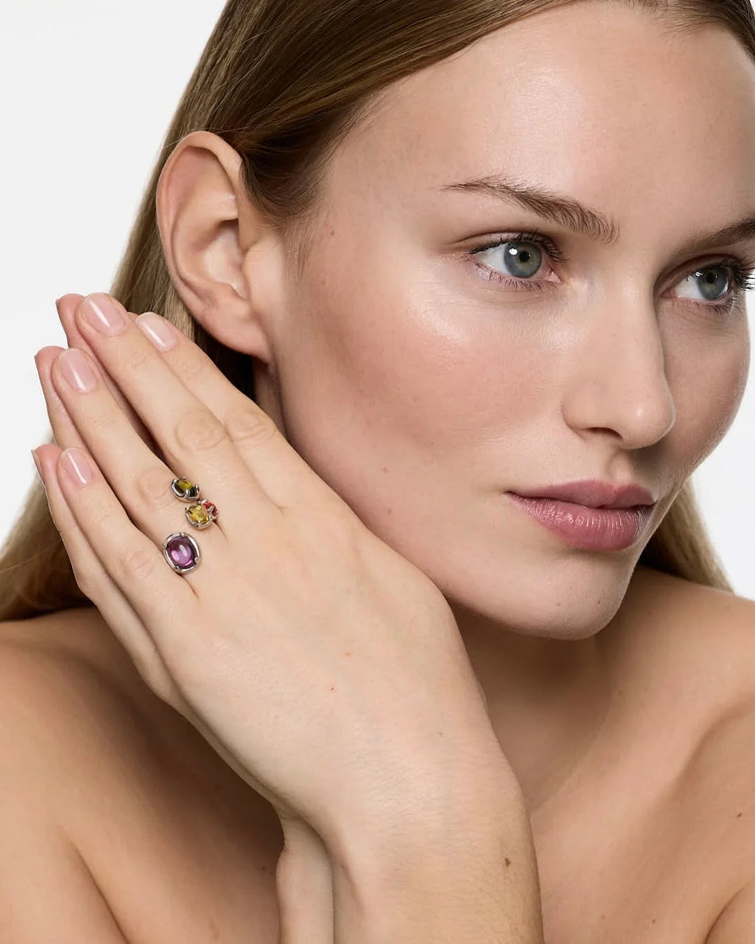 Droplet Ring Tropical – Rhodium Vermeil -Sale