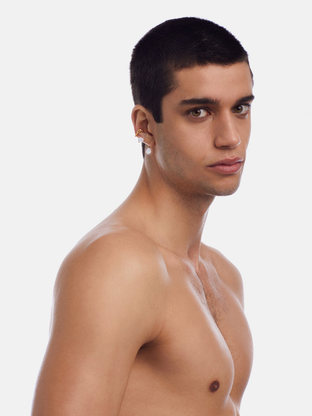 Nano Hybrid Clear Alien Ear Cuff - Gold Vermeil