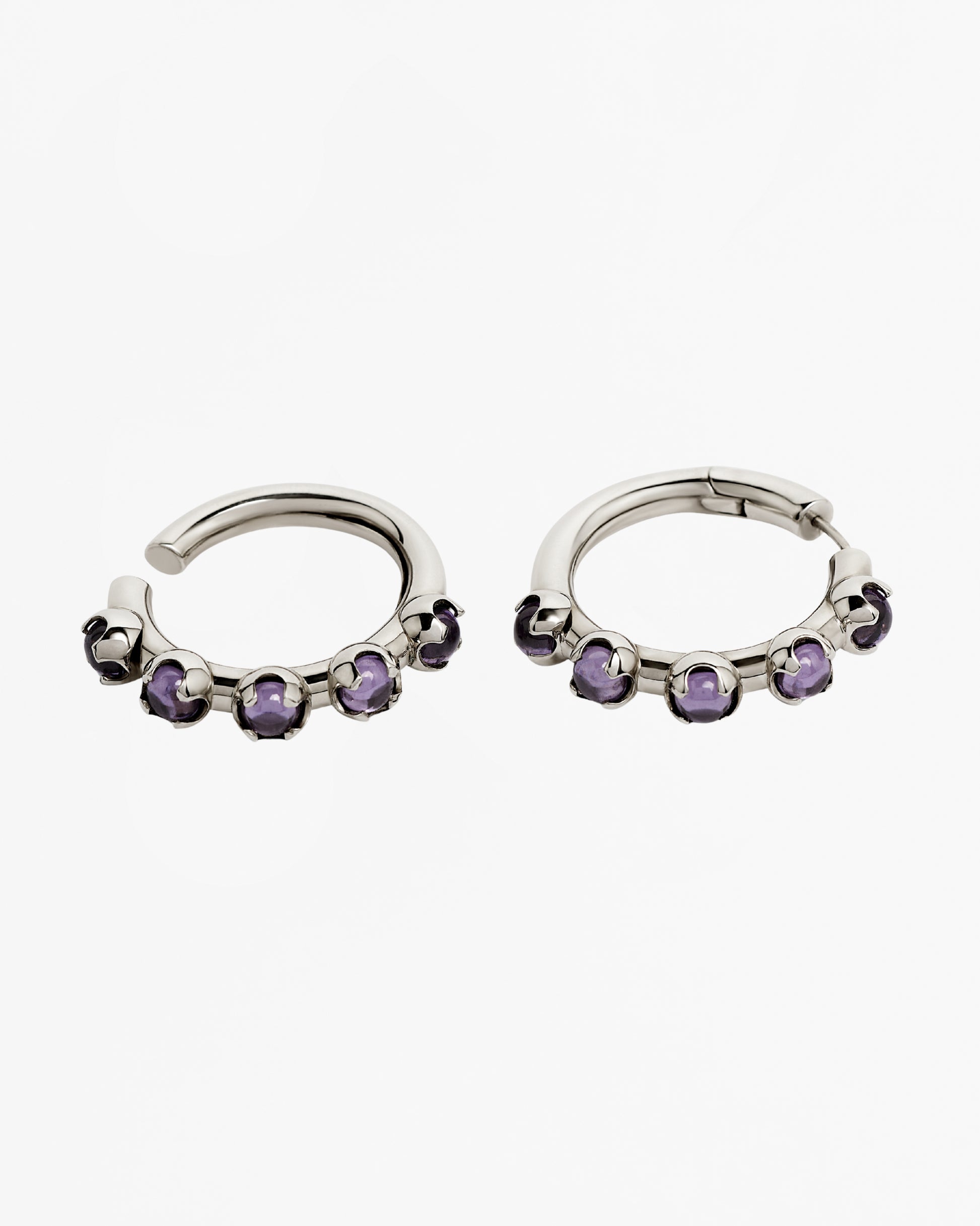 purple crystal ear set sculptural 