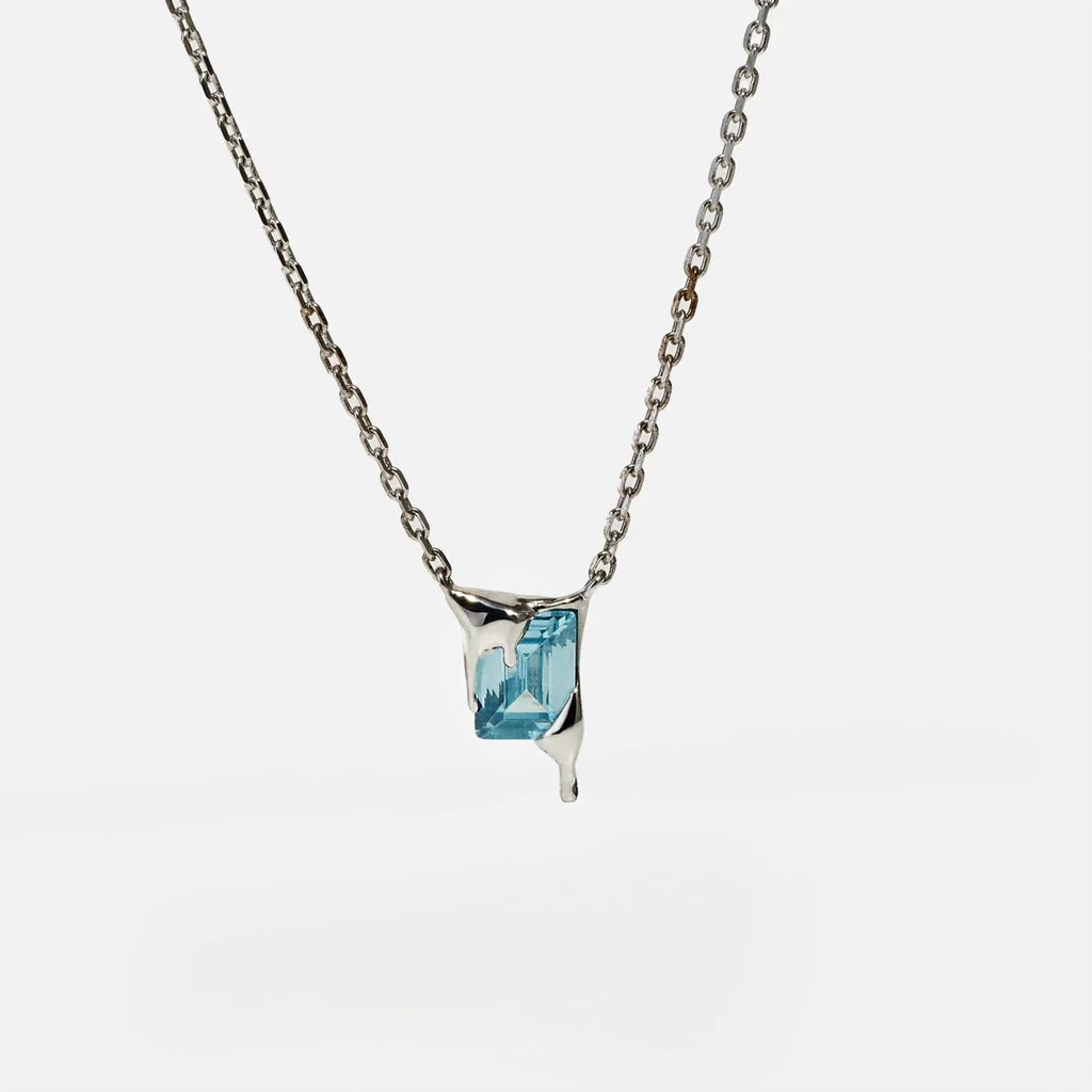 Sky Mini Melt Necklace – Rhodium Vermeil