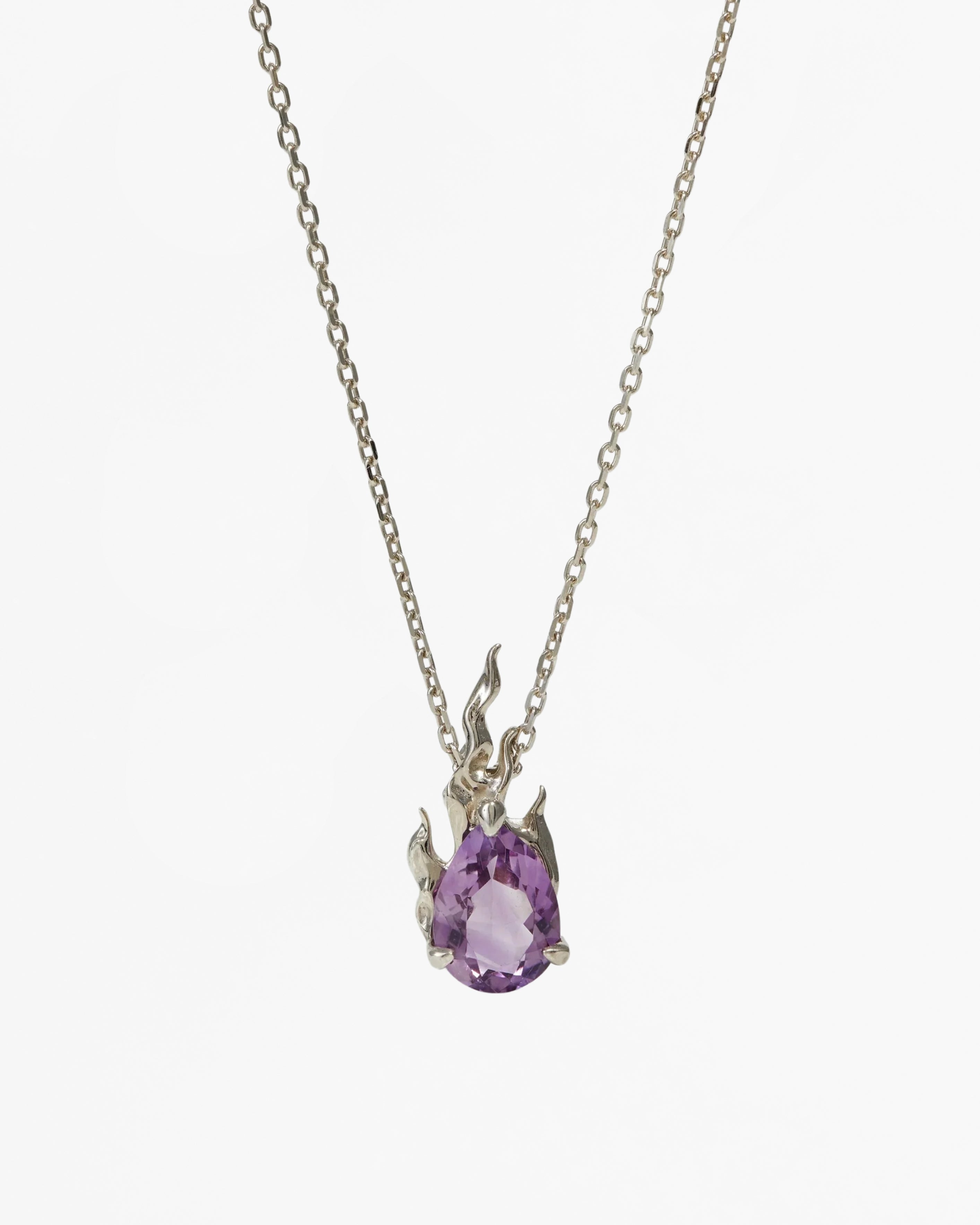 Gem In Heat Necklace Purple Amethyst – Rhodium vermeil – ALAN CROCETTI