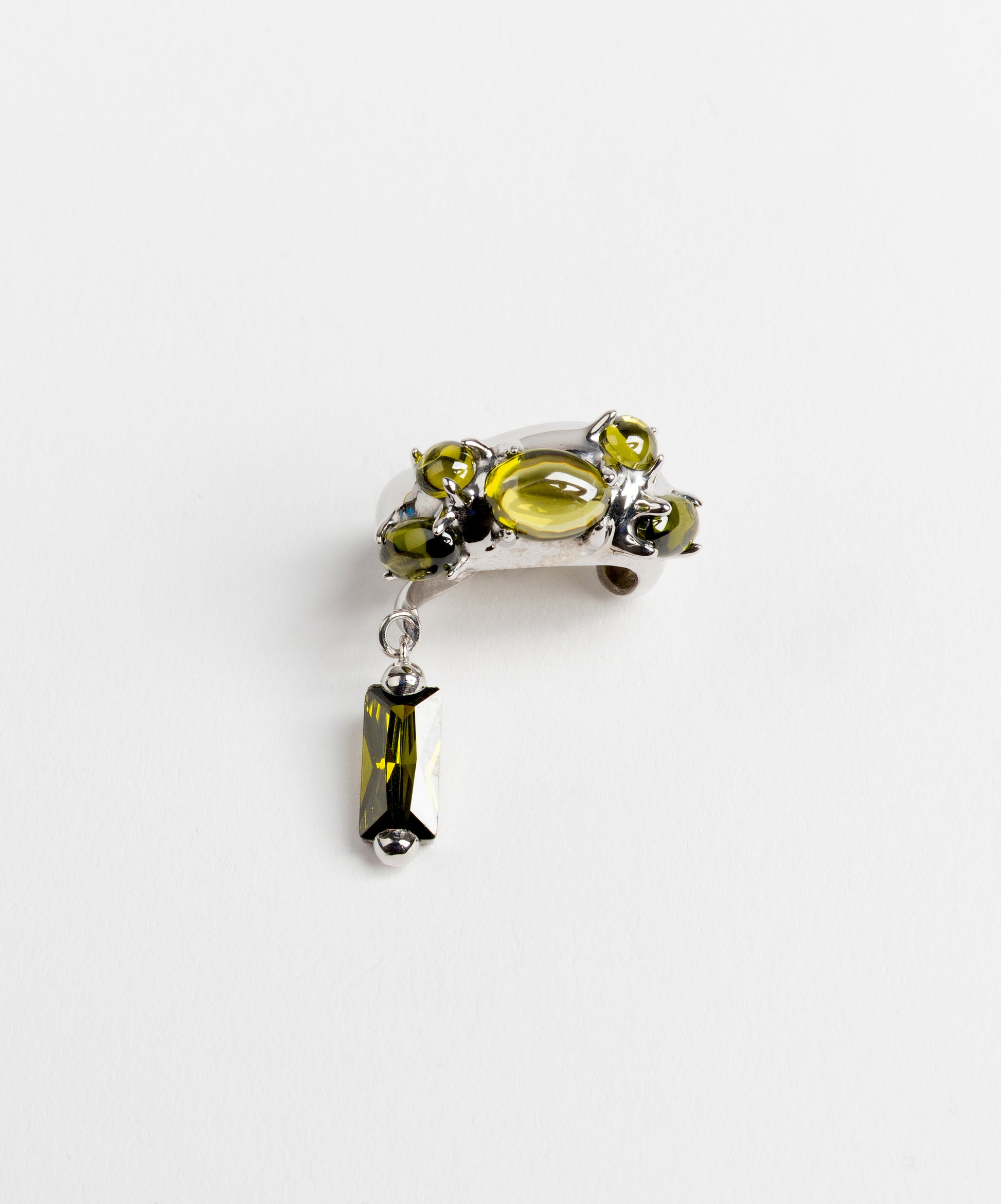 Gothika Mini Blown Charm Olive Green Ear Cuff