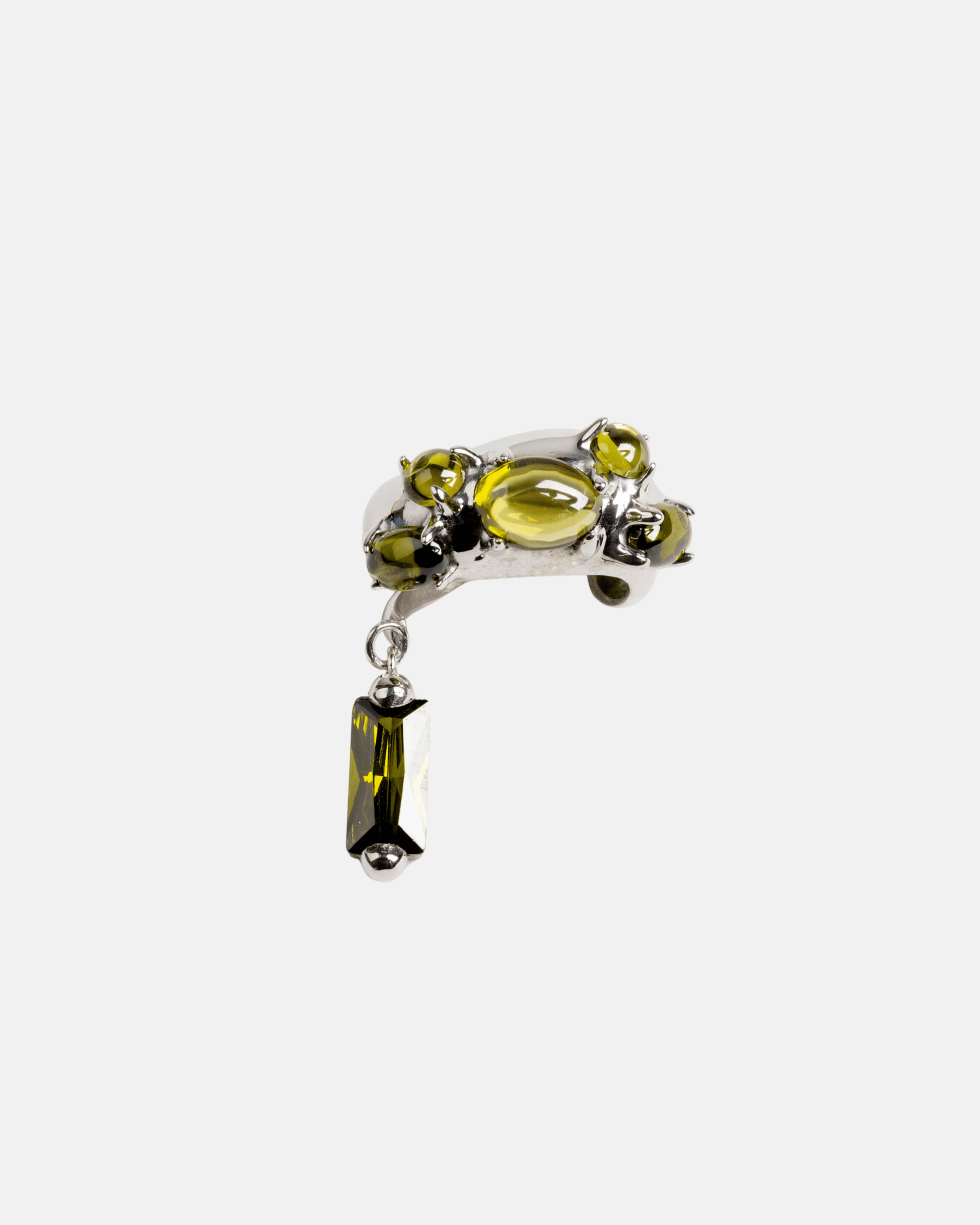 Gothika Mini Blown Charm Olive Green Ear Cuff - Sale