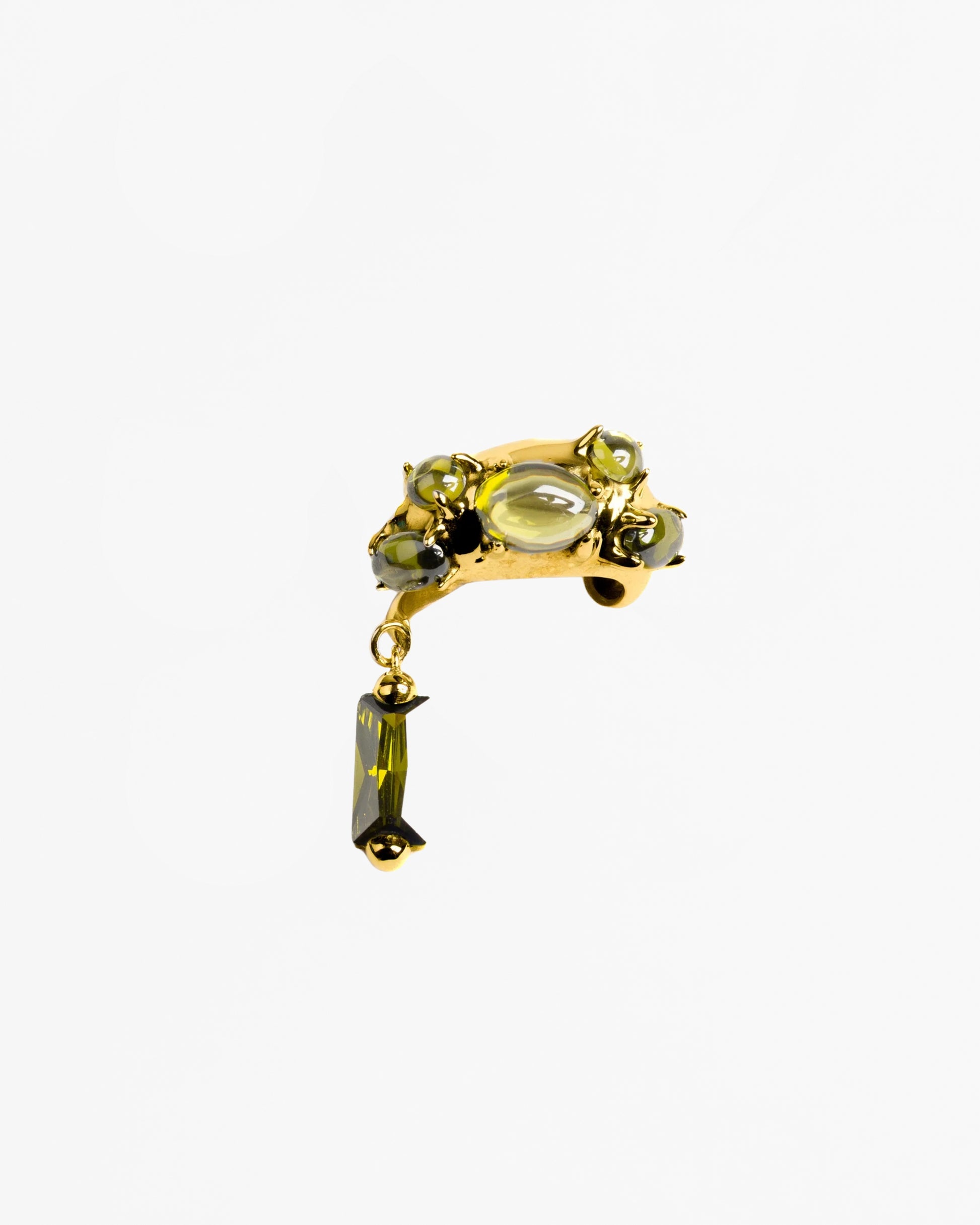 Gothika Mini Blown Charm Olive Green Ear Cuff