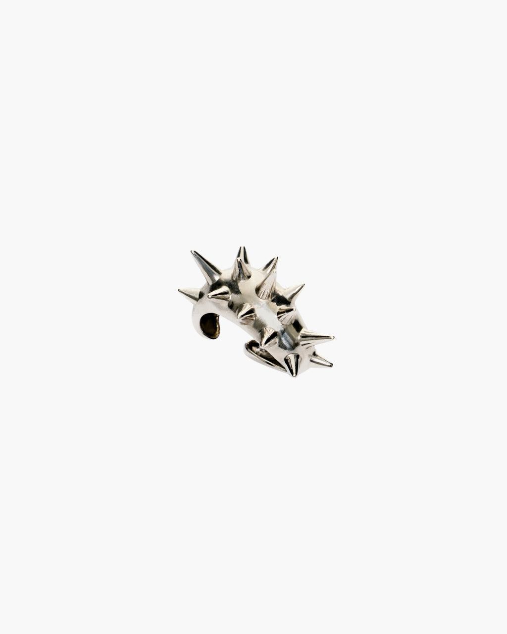 Gothika Nano Blown Earcuff in Rhodium Vermeil featuring sculptural polished spikes crafted from sterling silver.
