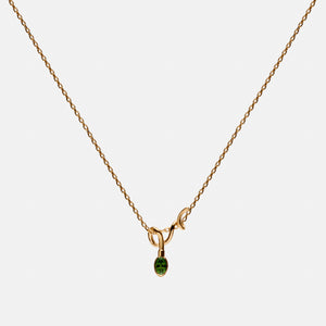 Green Lucky One Necklace - Gold Vermeil