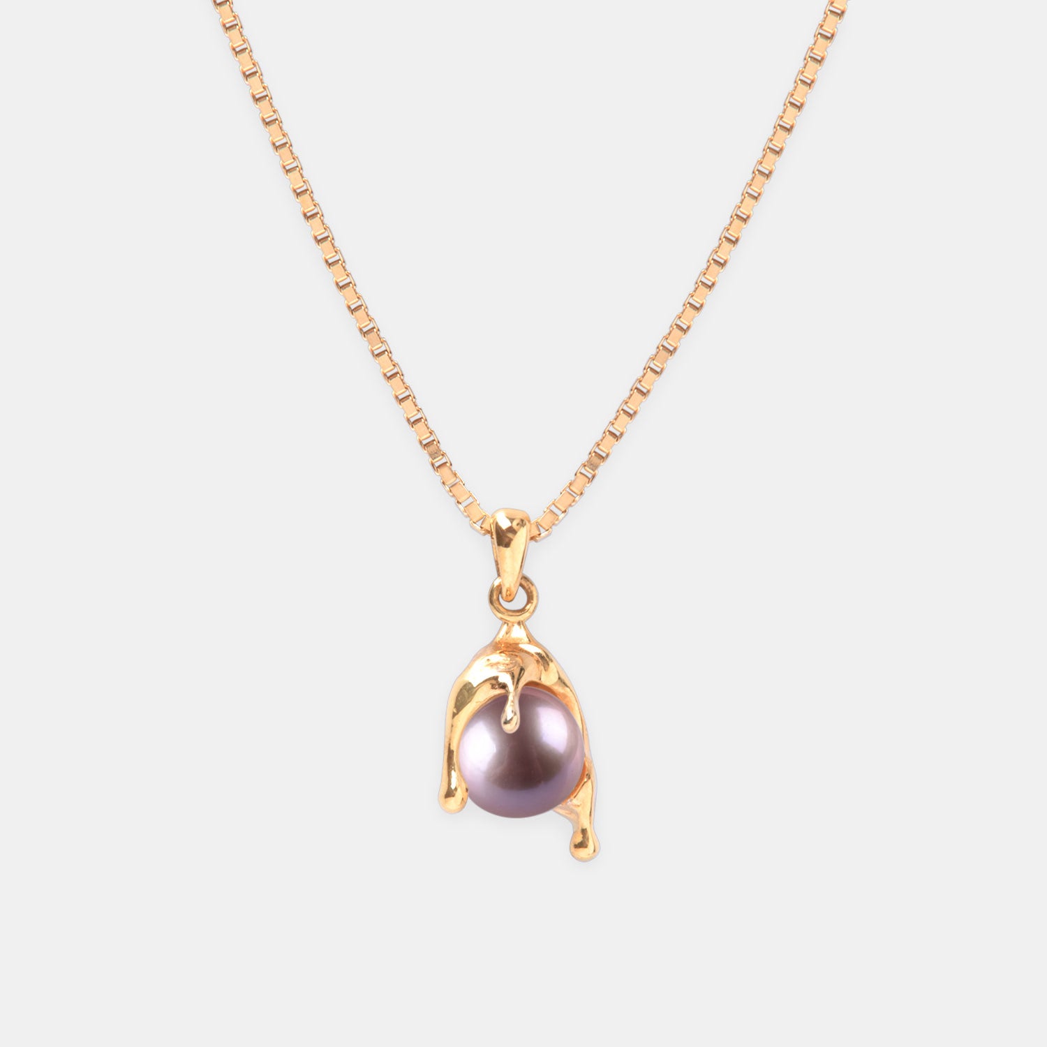 Pink Nano Pearl Melt Necklace – Gold Vermeil