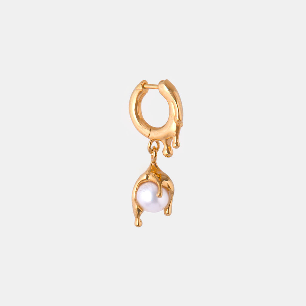 Nano Pearl Melt Earring – Gold Vermeil