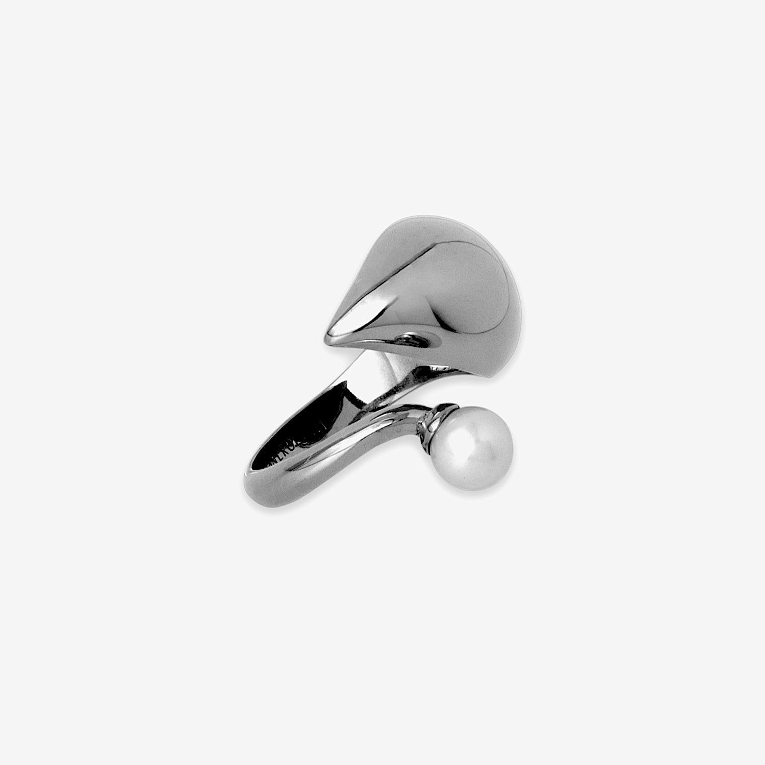 Blown Alien Pearl Ring – Rhodium Vermeil