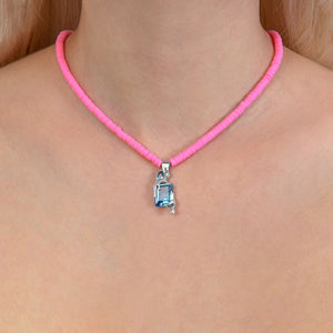 Pink Raver Sky Melt Necklace – Rhodium Vermeil
