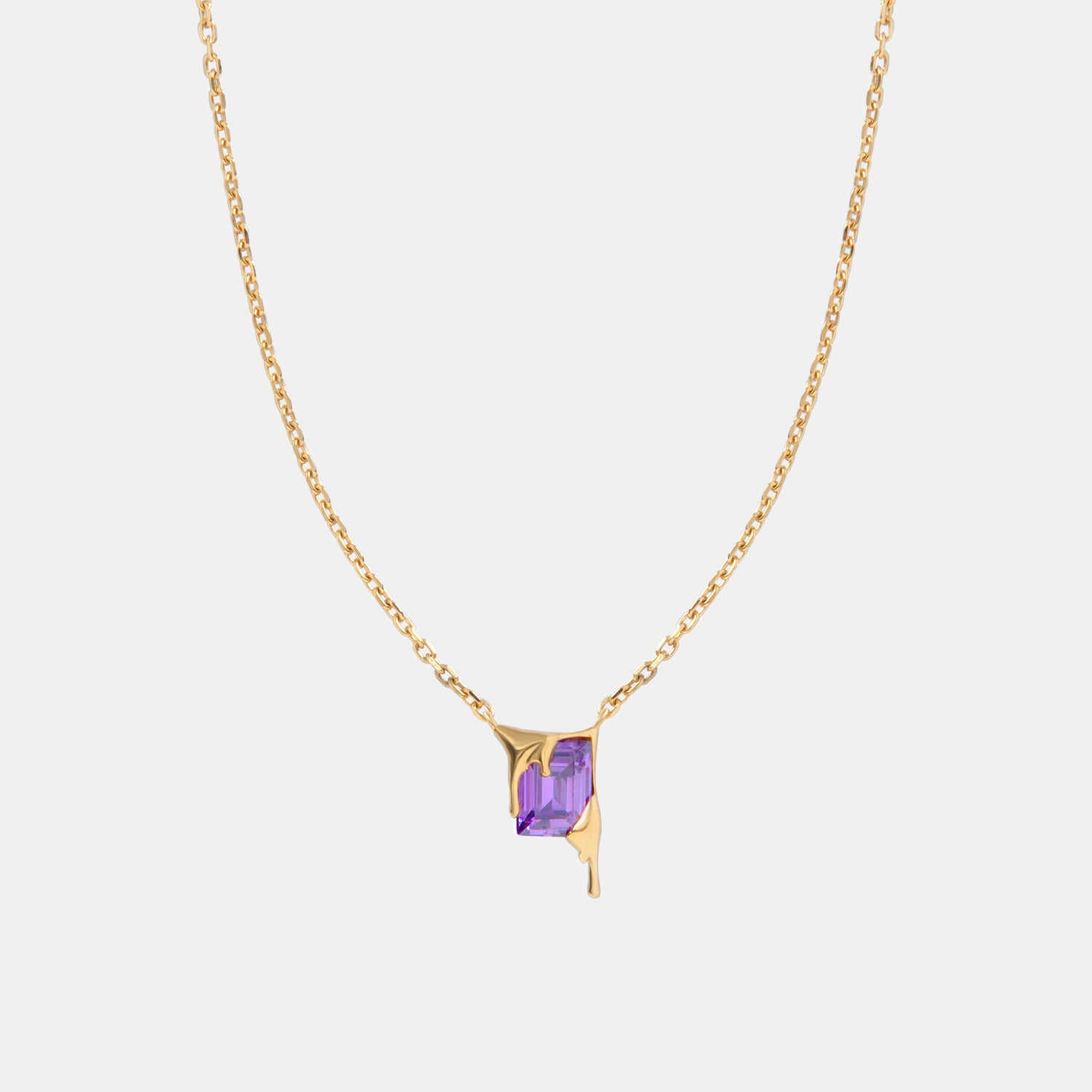 Purple Mini Melt Necklace – Gold Vermeil