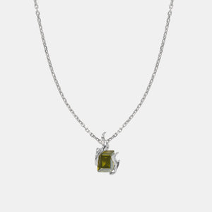 Peridot Nano Flare Necklace – Rhodium Vermeil