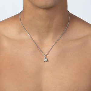 Nano Pearl Melt Necklace - Rhodium Vermeil