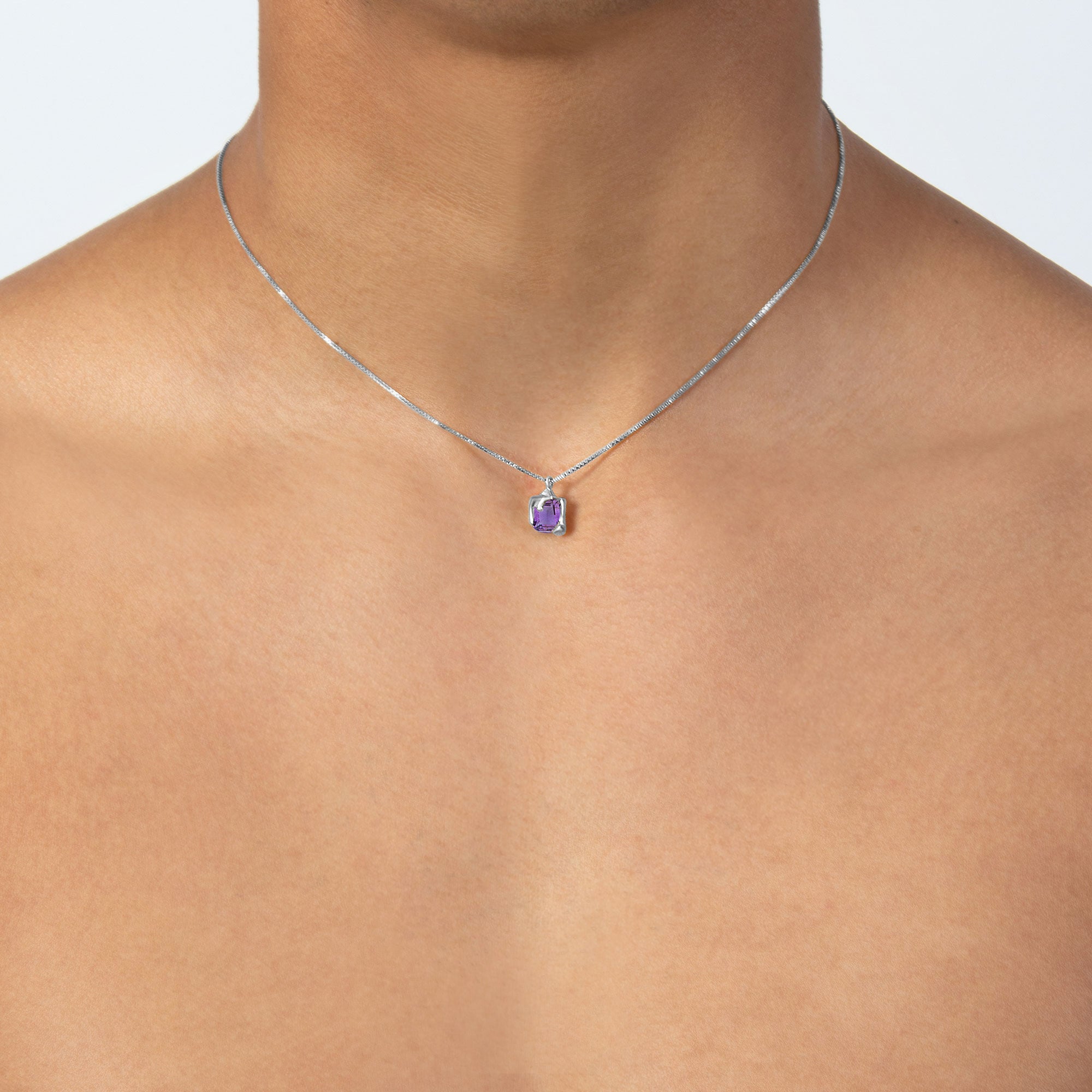 Purple Nano Melt Necklace – Rhodium Vermeil