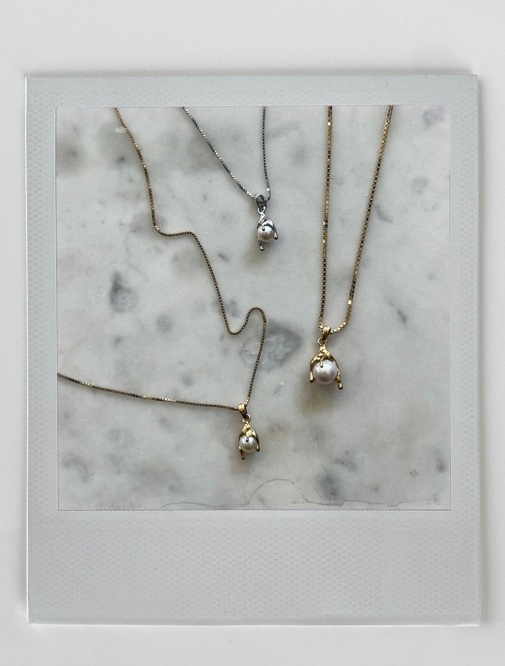 Micro White Pearl Melt Necklace - Gold Vermeil