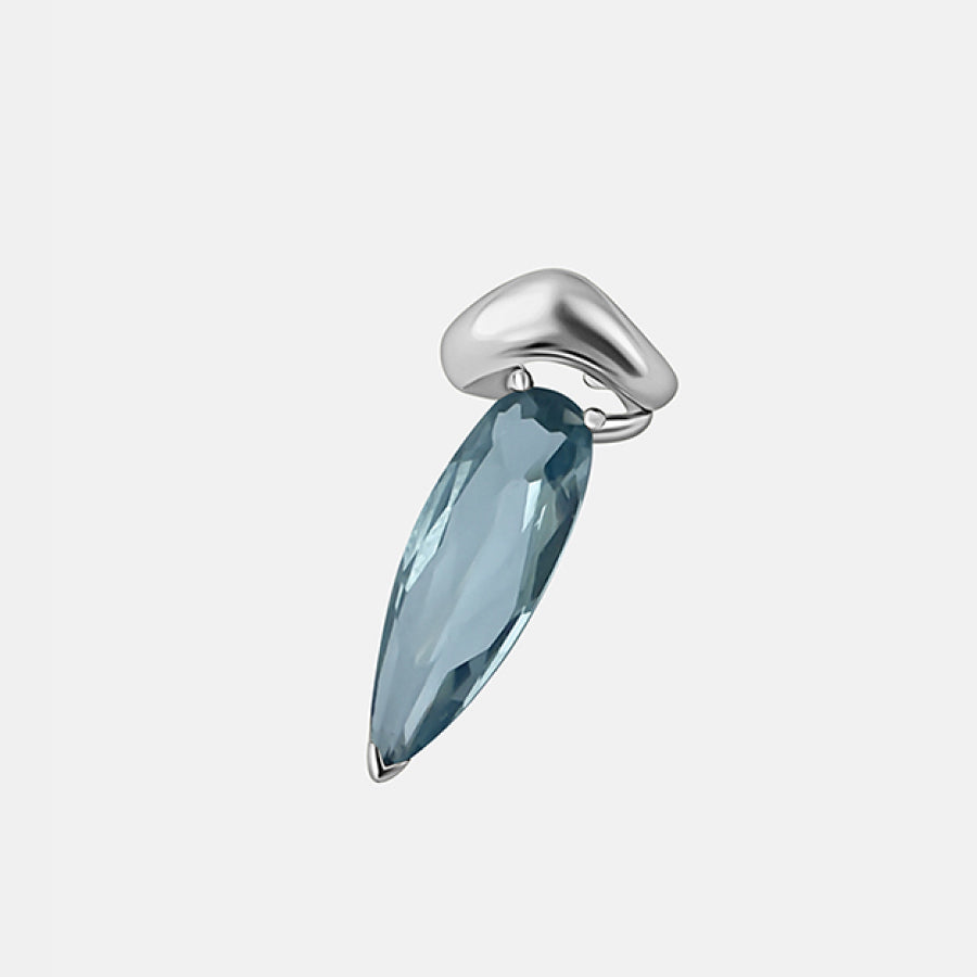 Lab Aquamarine Sharp Alien Ear Cuff - SINGLE