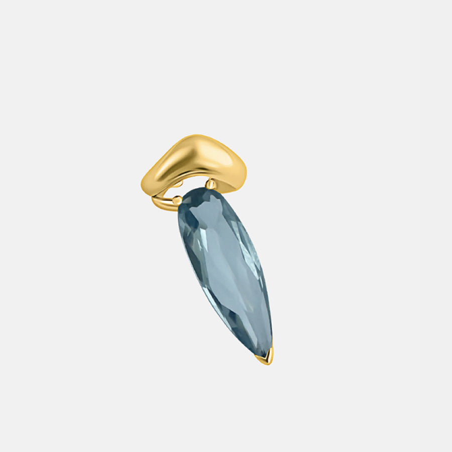 Lab Aquamarine Sharp Alien Ear Cuff - SINGLE