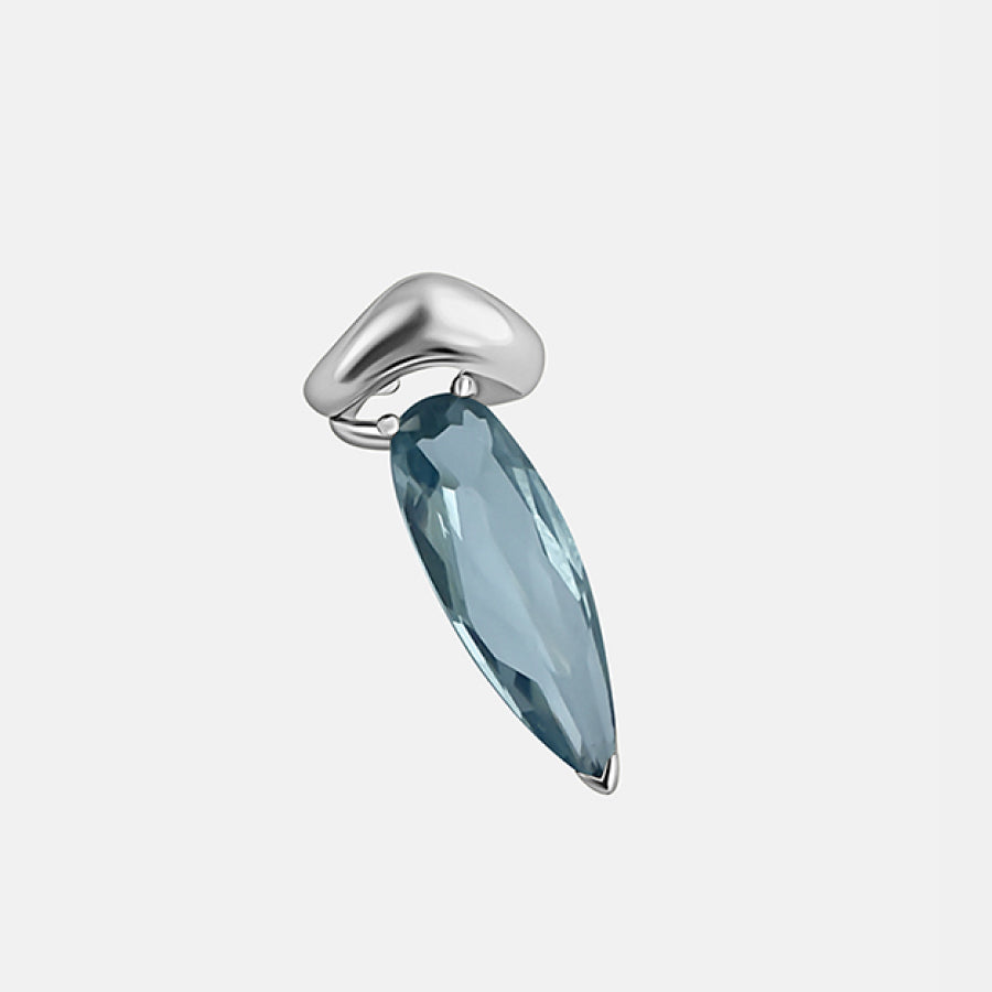 Lab Aquamarine Sharp Alien Ear Cuff - SINGLE