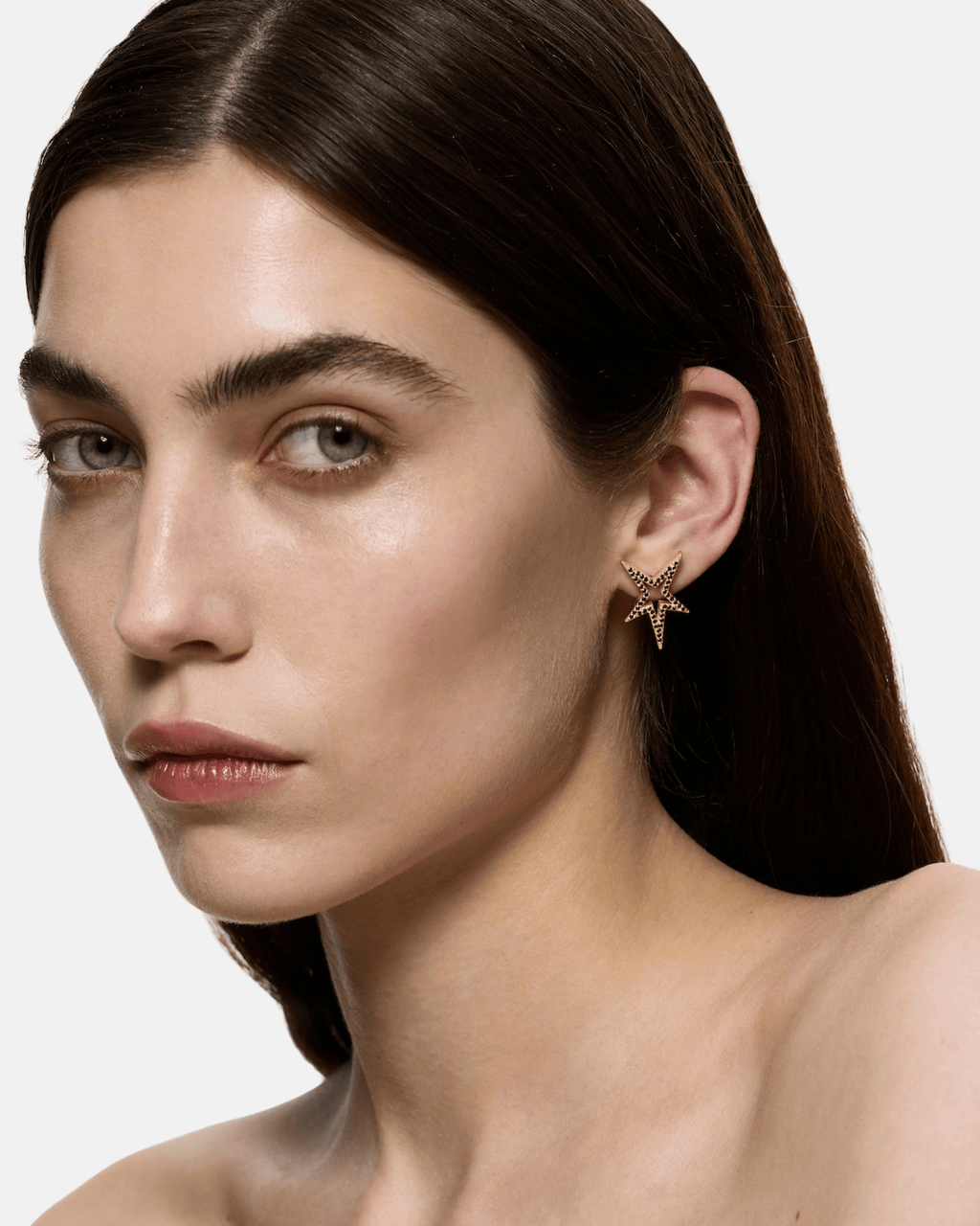 Lucky Star Black CZ Encrusted Earring – Gold Vermeil - Sale