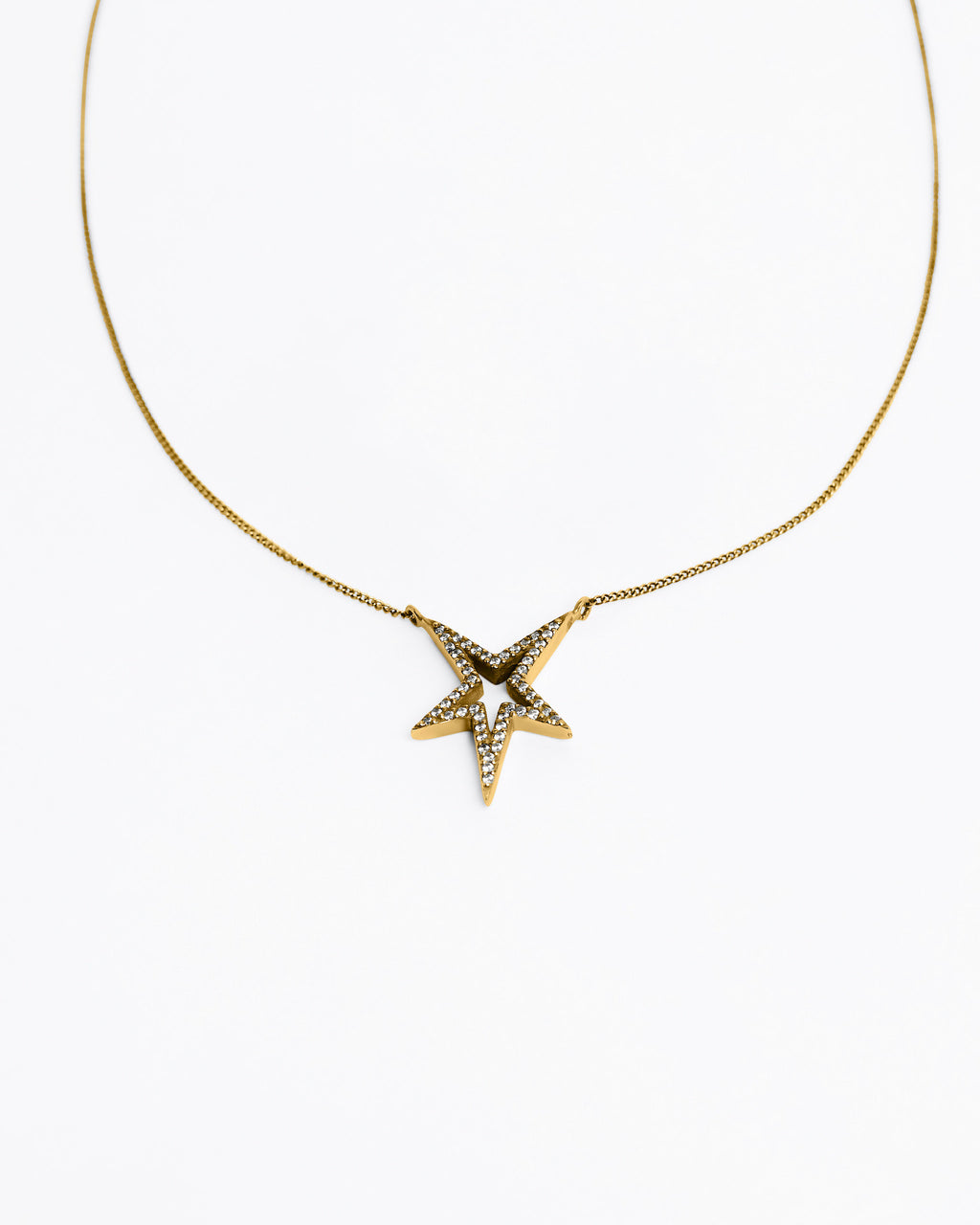 Lucky Star Black CZ Encrusted Necklace – Gold Vermeil - Sale