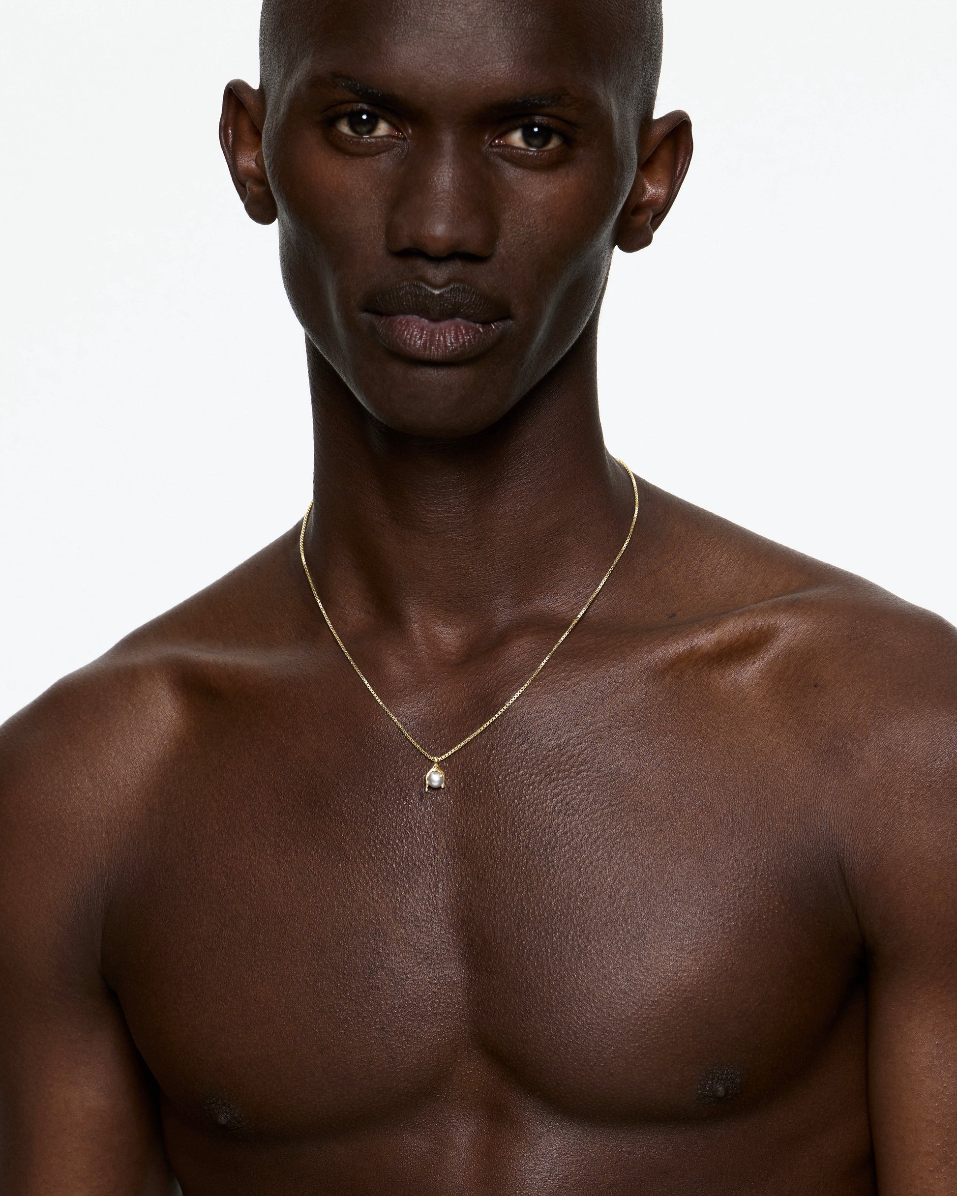 Micro White Pearl Melt Necklace - Gold Vermeil