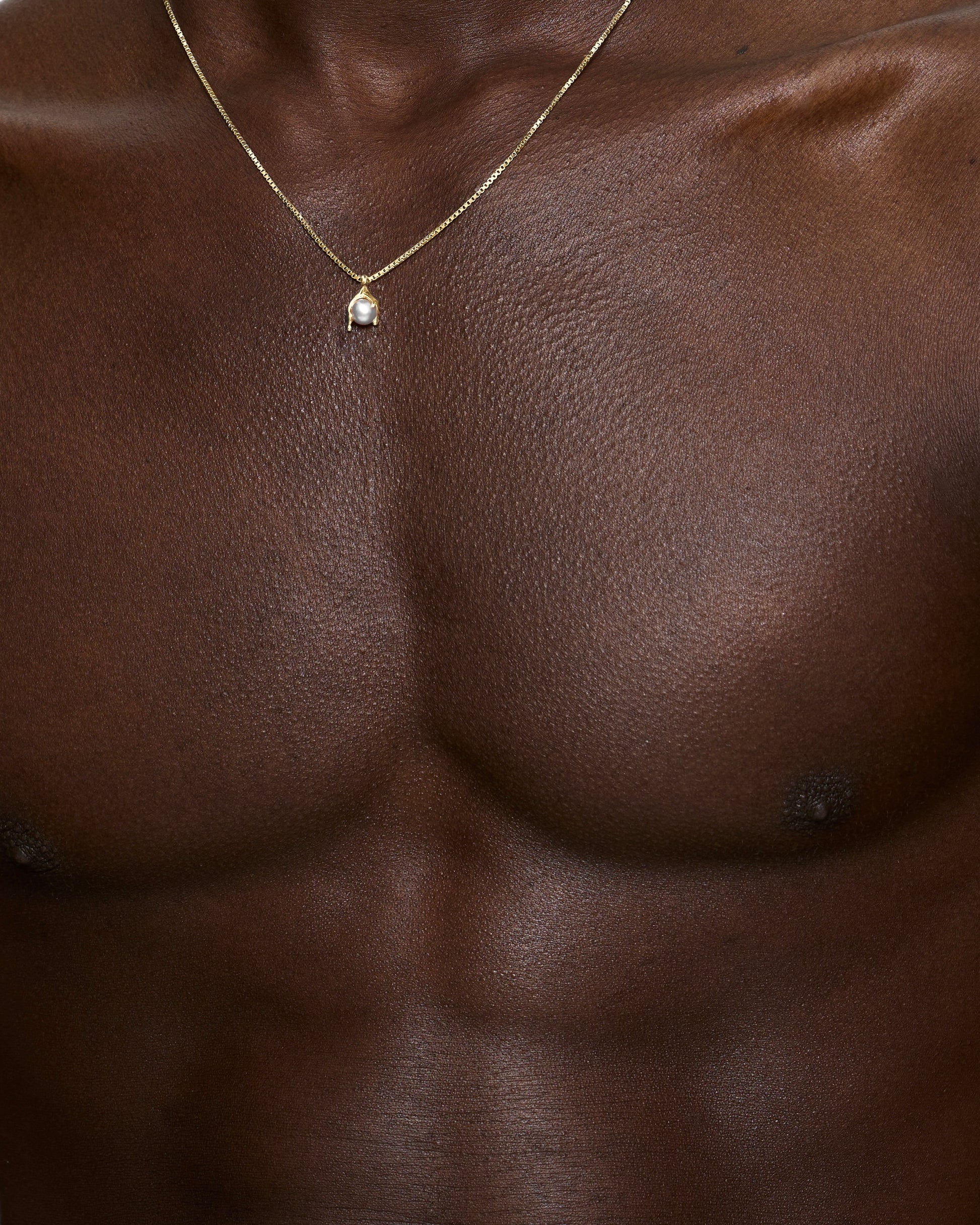 Micro White Pearl Melt Necklace - Gold Vermeil