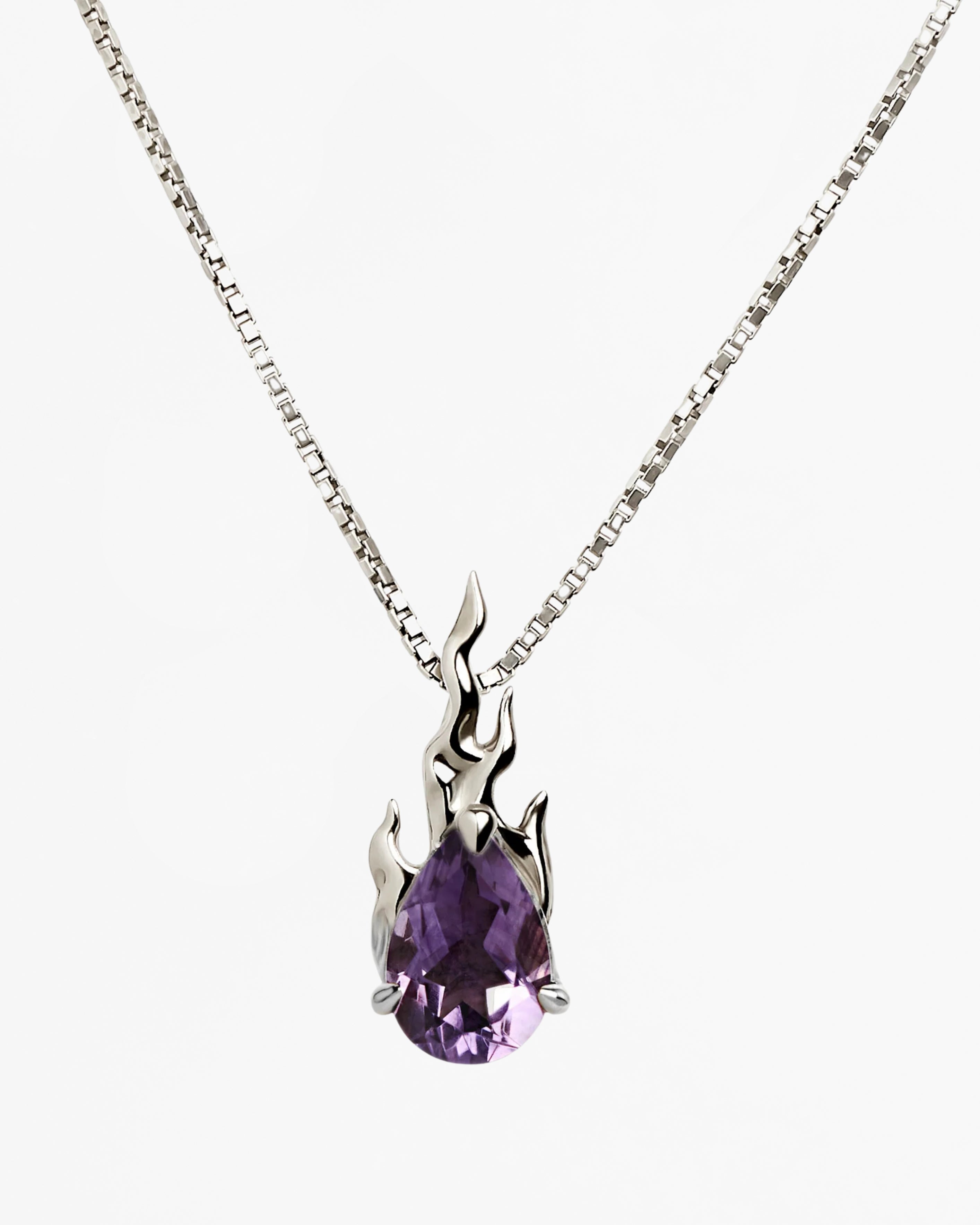 Mini Gem in Heat Necklace Purple Amethyst – ALAN CROCETTI