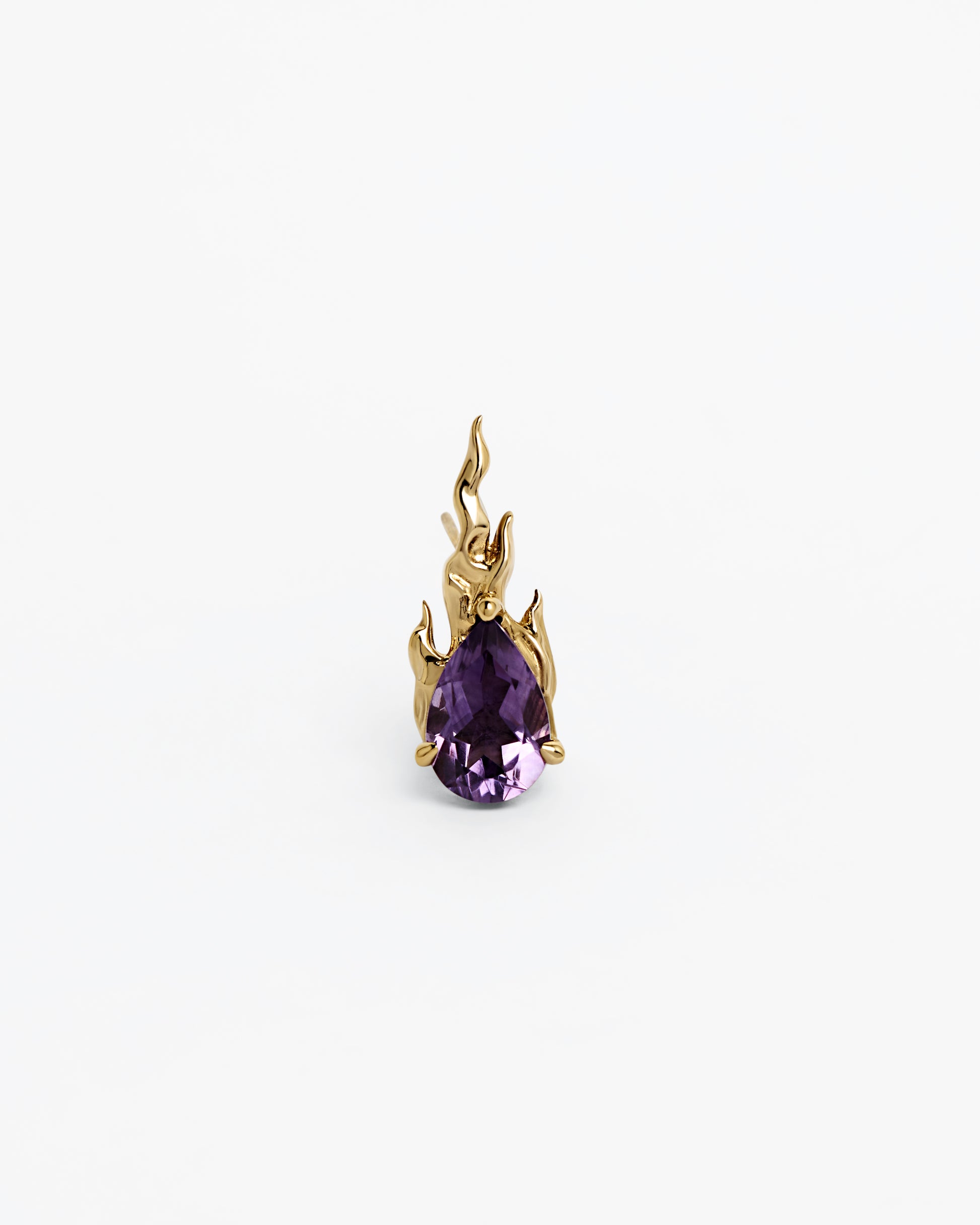 Mini Gem In Heat Purple Amethyst Earring – Gold Vermeil