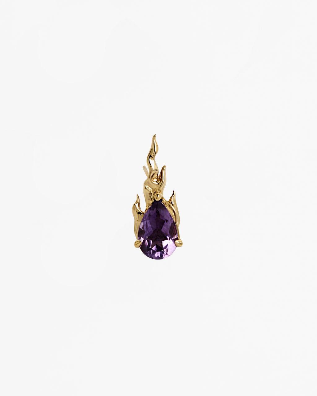 Mini Gem In Heat Purple Amethyst Earring