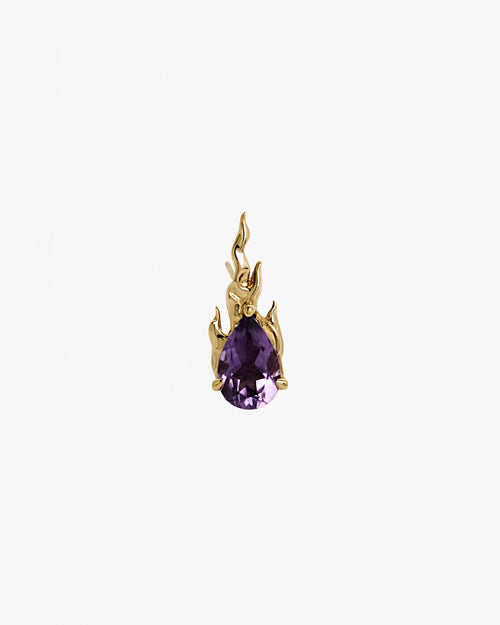 Mini Gem In Heat Purple Amethyst Earring