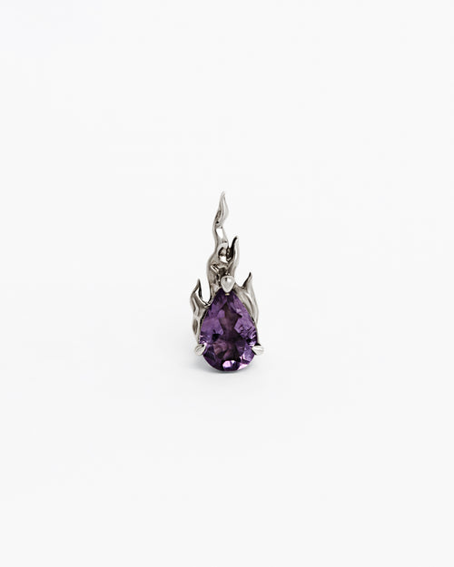 Mini Gem In Heat Purple Amethyst Earring