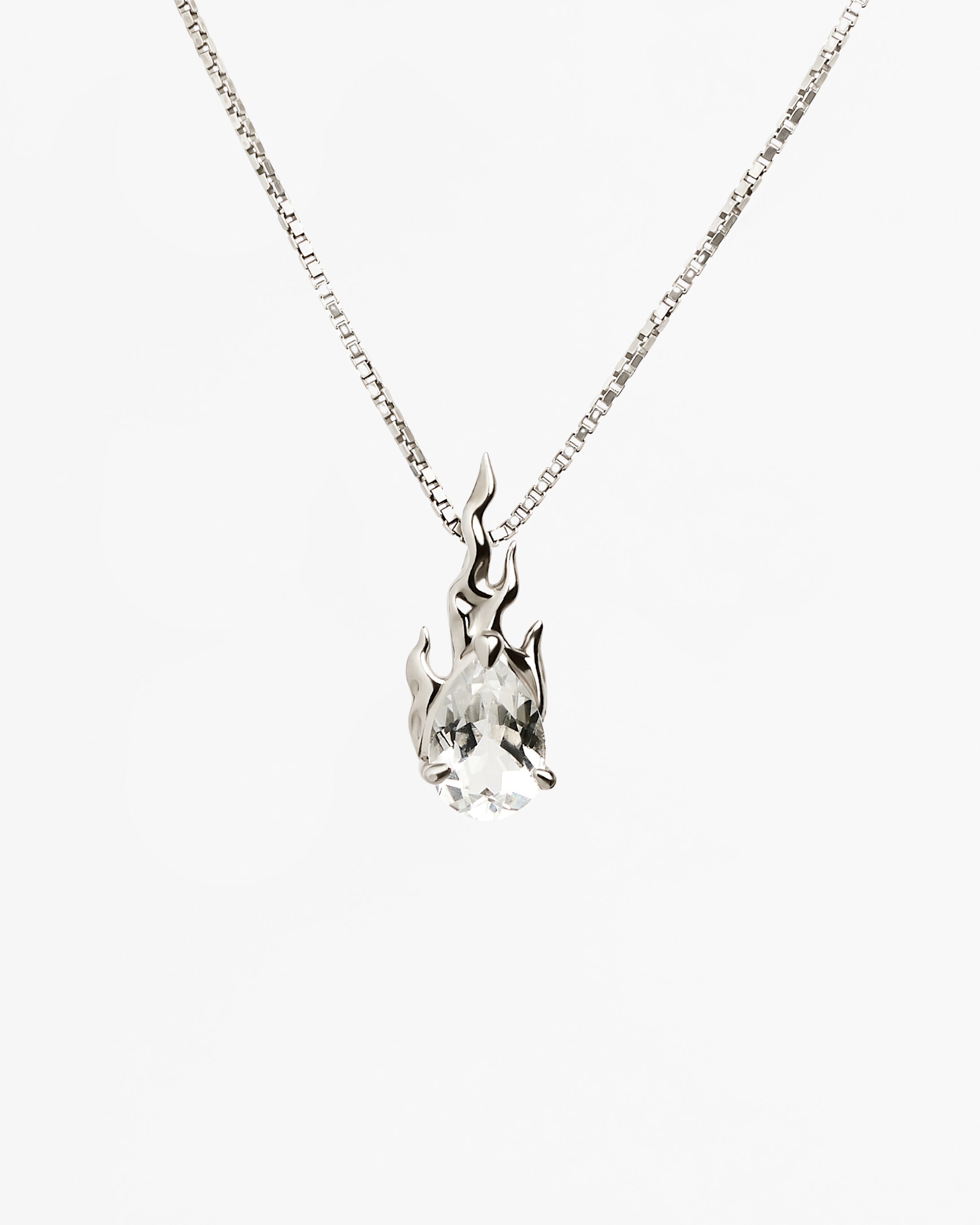 Mini Gem in Heat Necklace White Topaz – ALAN CROCETTI