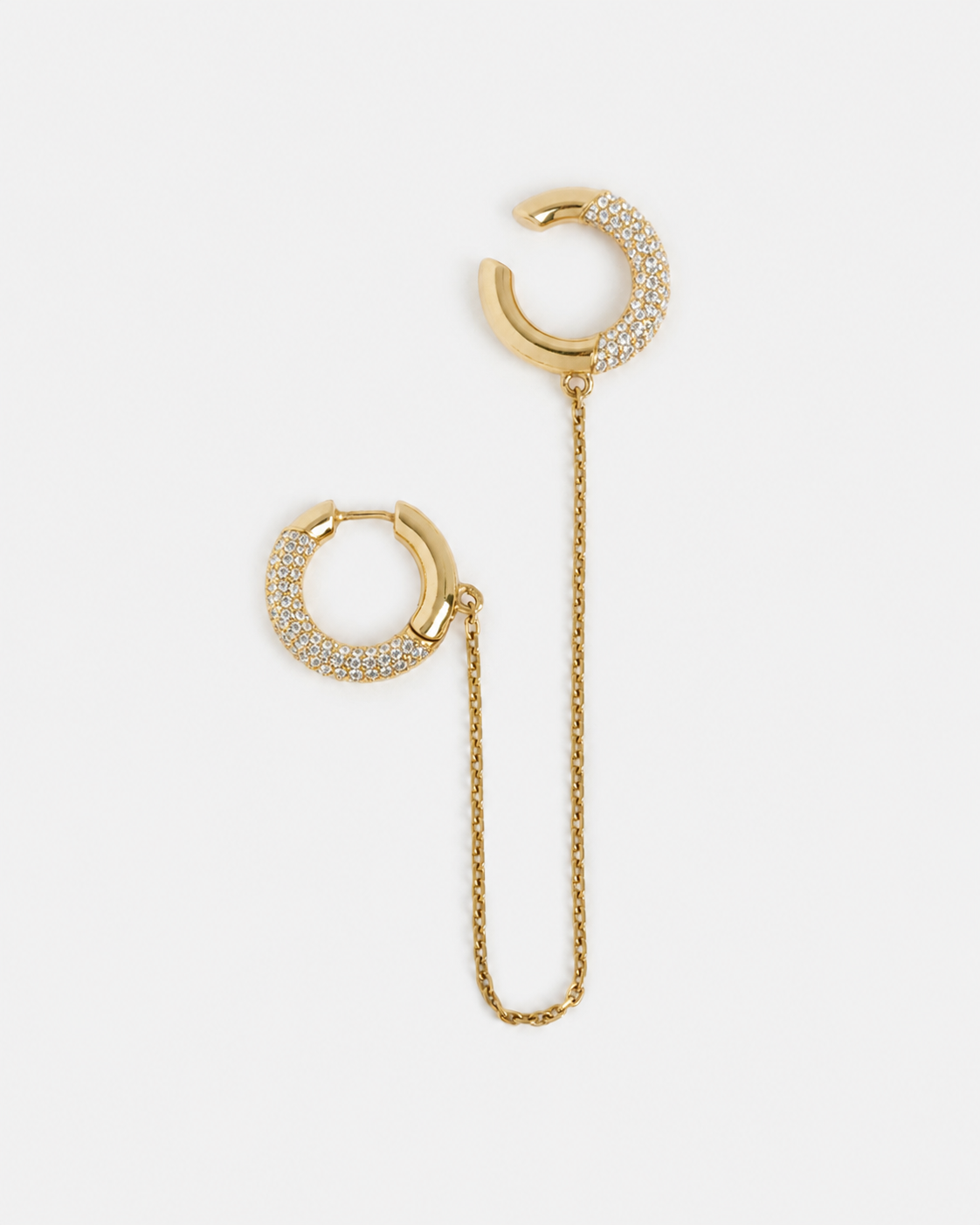 Mini Loophole Encrusted Earset — gold-plated sterling silver crystal-encrusted earset with delicate chain-link aesthetic by Alan Crocetti