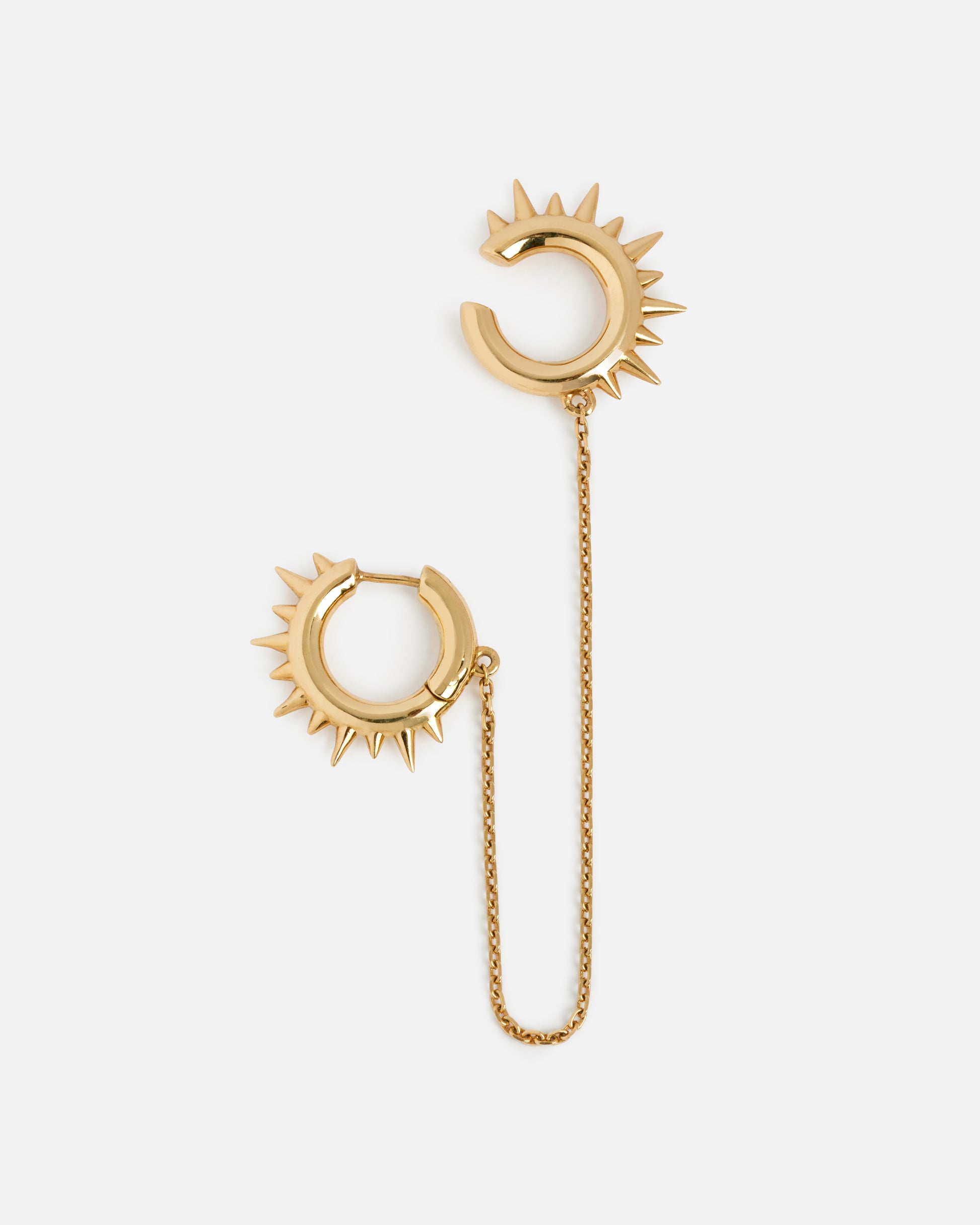 Mini Loophole Spur Earset — gold-plated sterling silver spur-inspired earset with sculptural hardware aesthetic by Alan Crocetti