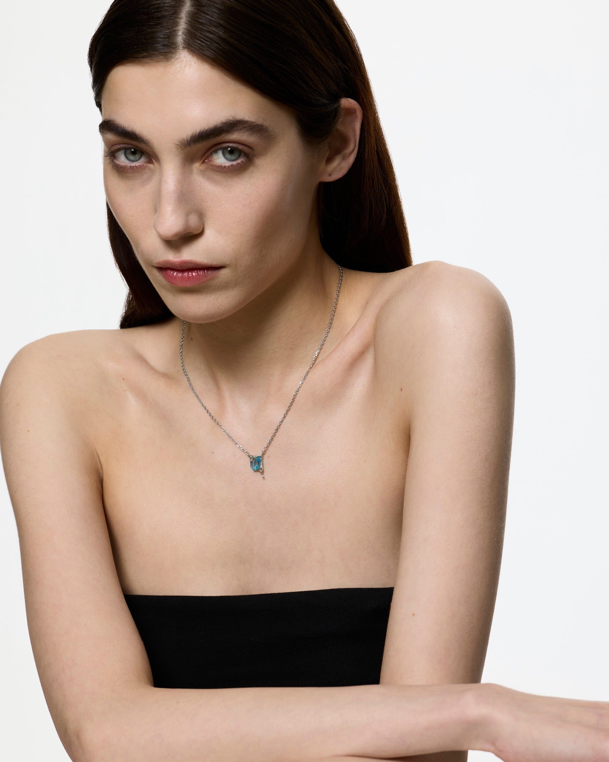 Sky Mini Melt Necklace – Rhodium Vermeil