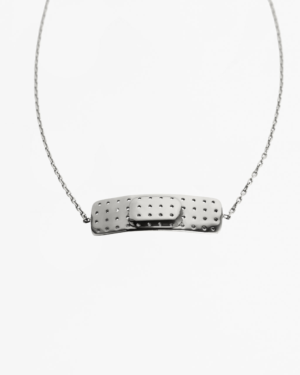 Rhodium mini plaster choker Alan Crocetti