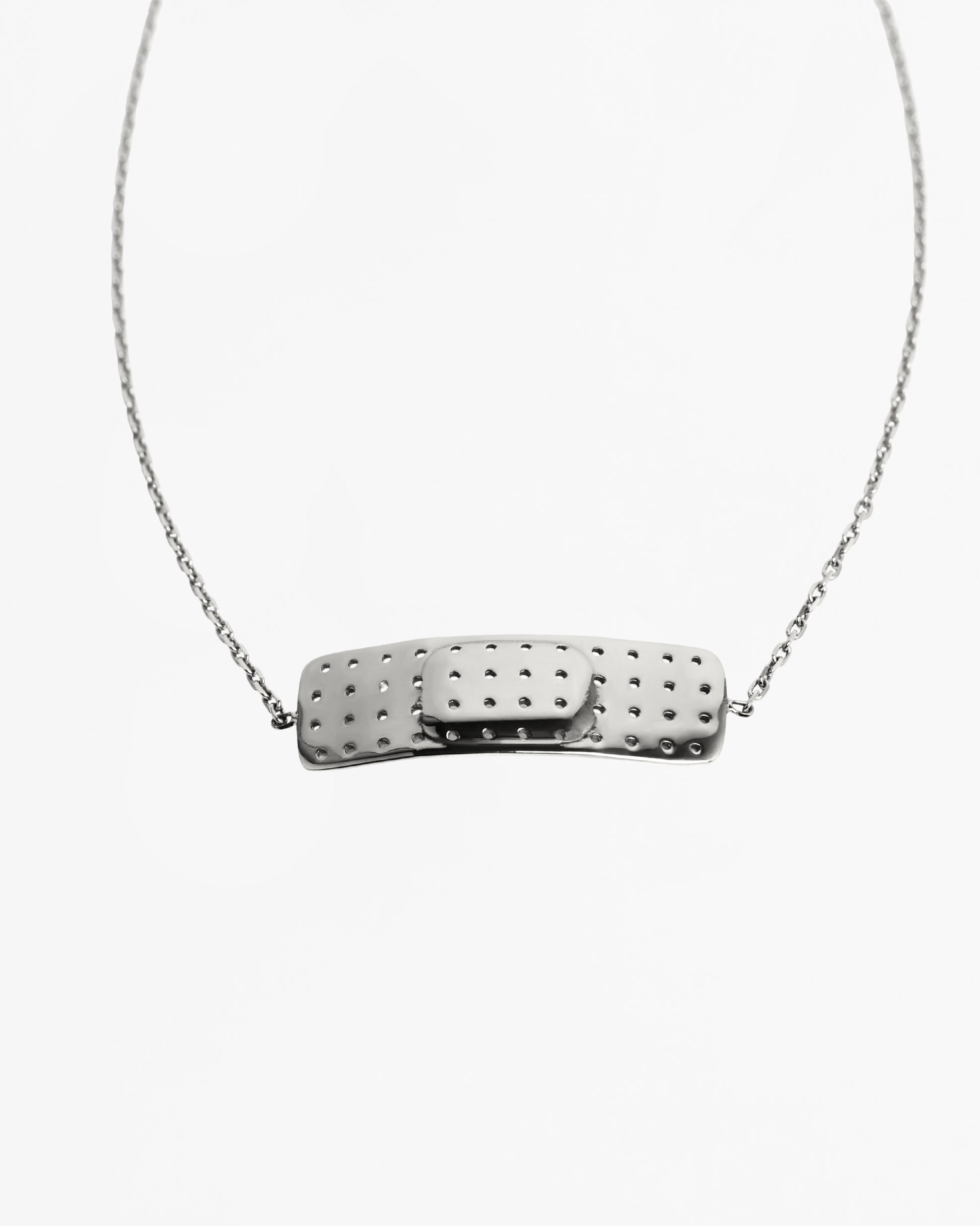 Rhodium mini plaster choker Alan Crocetti