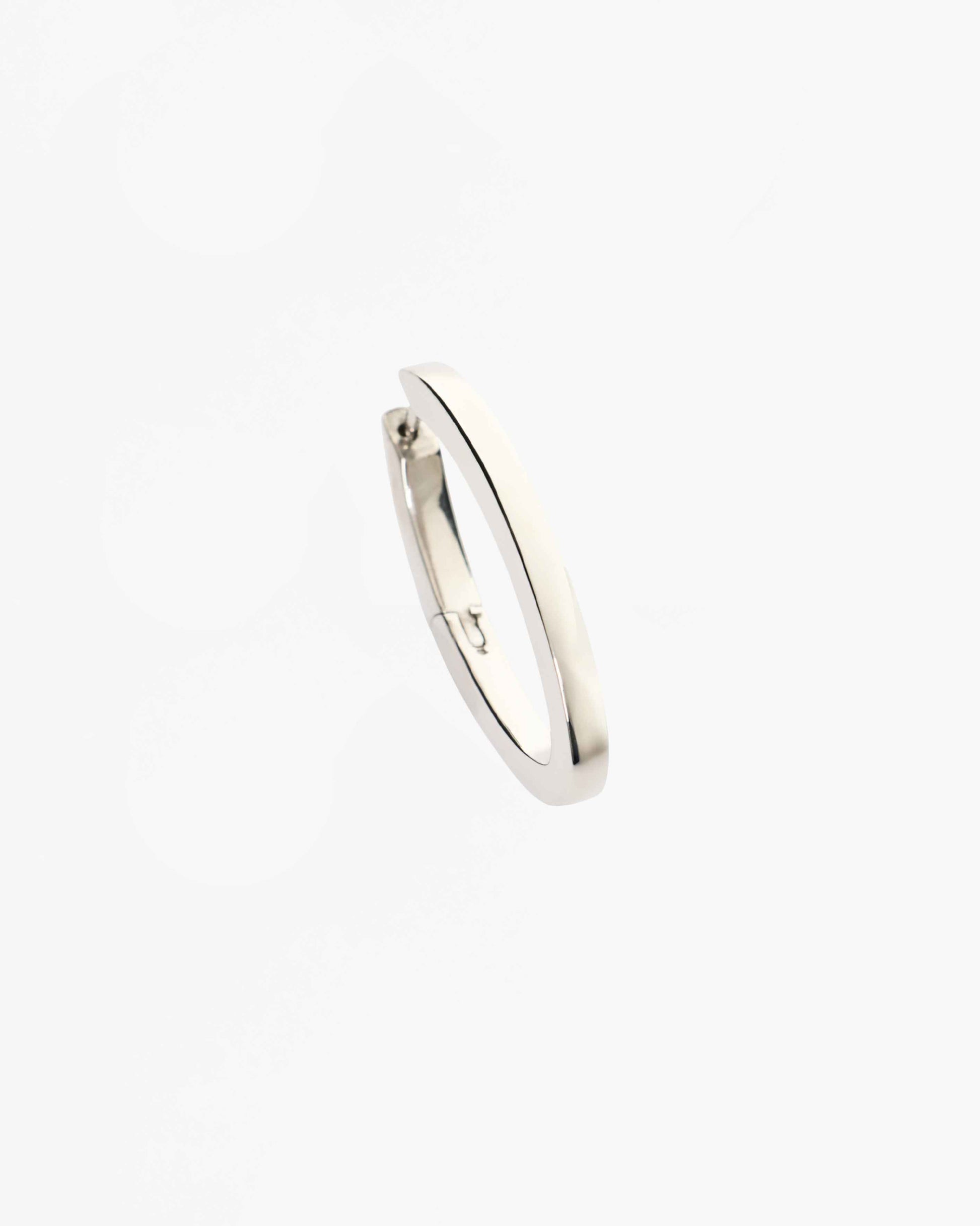 Mini Space Hoop Earring rhodium vermeil sculptural silver hoop