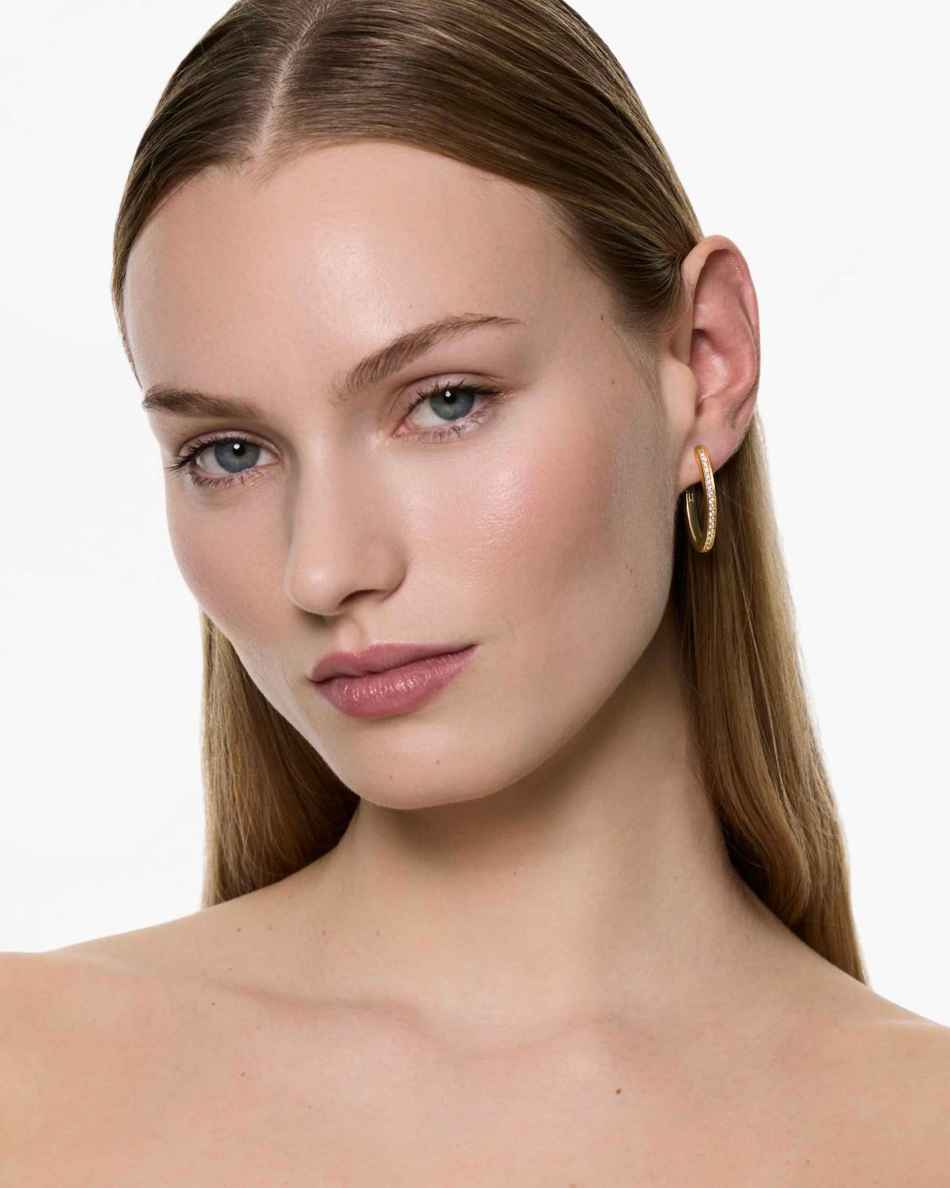 Mini Space Hoop Encrusted Earring