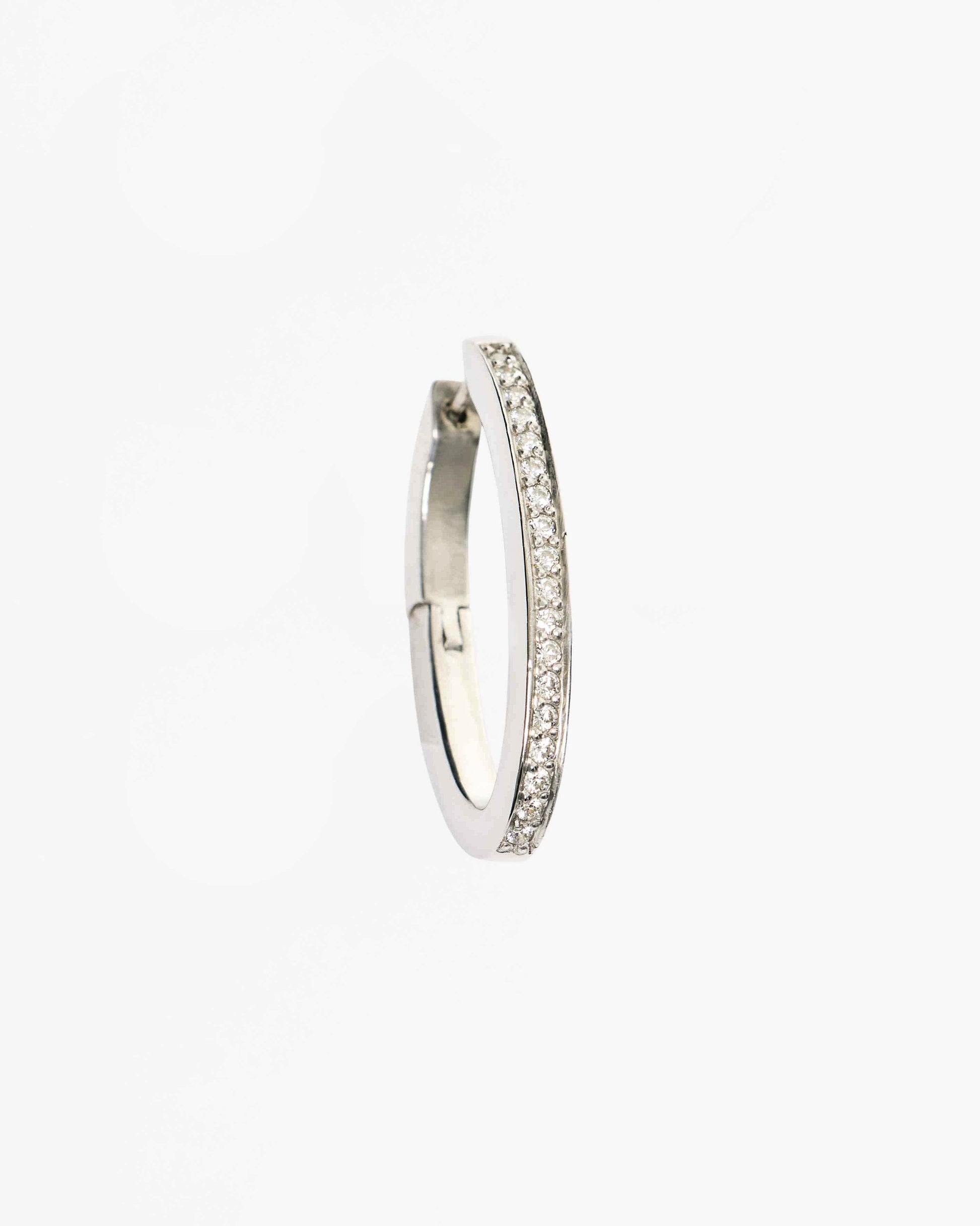 Mini Space Hoop Encrusted Earring