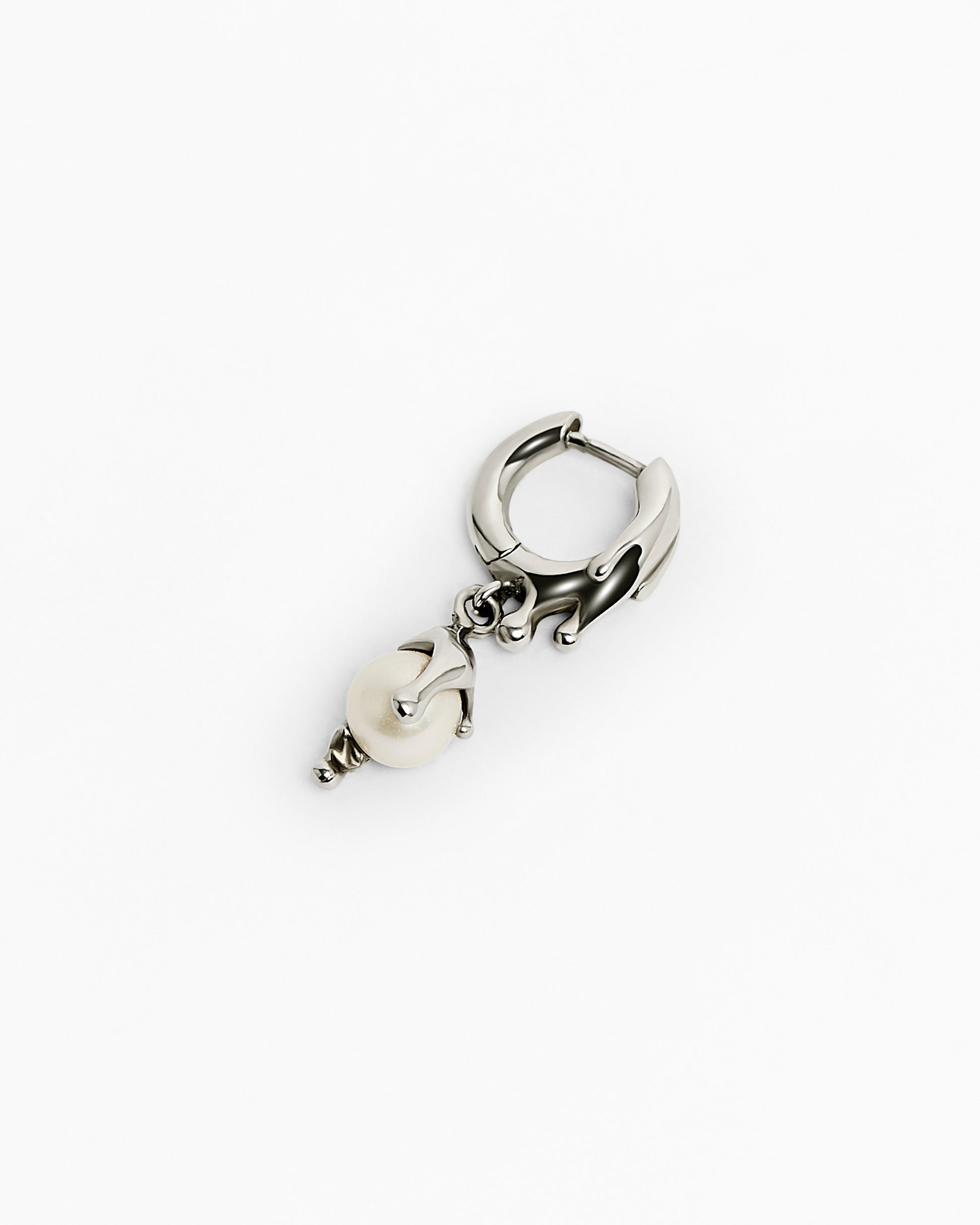 Nano Pearl Melt Earring – Rhodium Vermeil