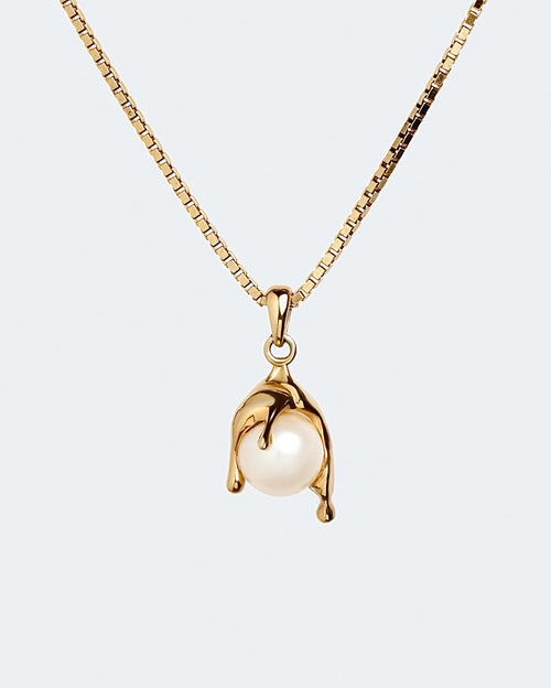 Nano Pearl Melt Necklace – Gold Vermeil